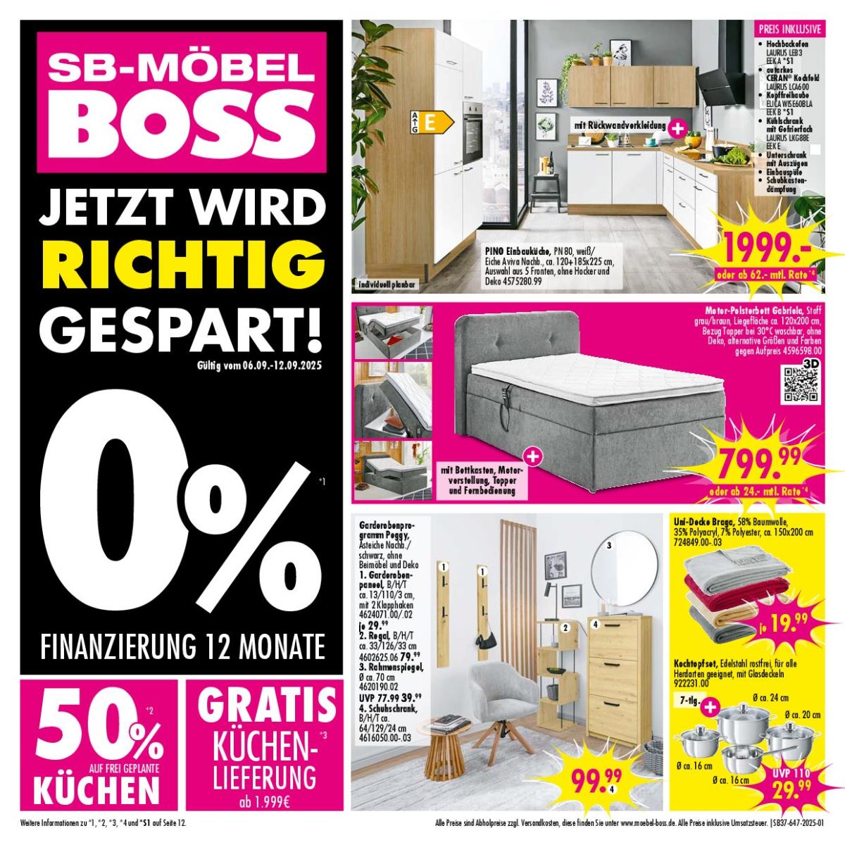 SB Möbel BOSS - Neubrandenburg-Prospekt gültig vom 06.09. bis 12.09.