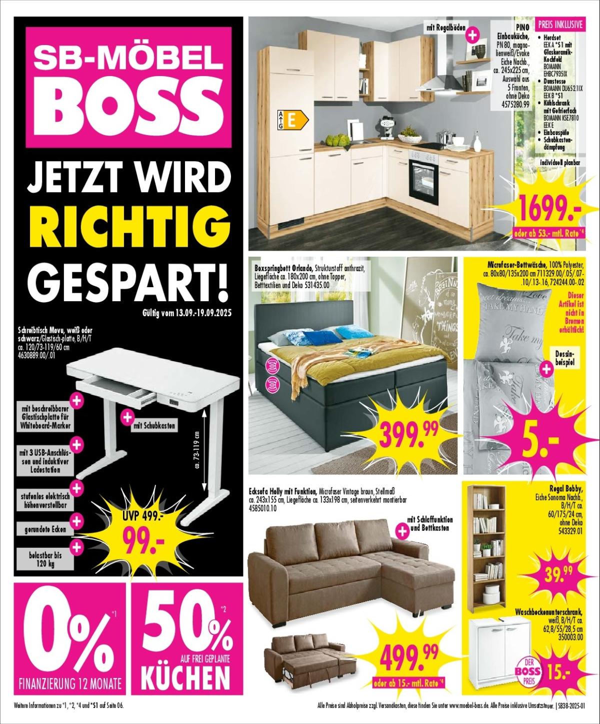 SB Möbel BOSS-Prospekt gültig vom 13.09. bis 19.09.