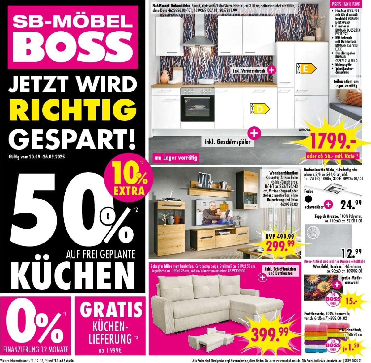 SB Möbel BOSS-Prospekt gültig vom 20.09. bis 26.09.