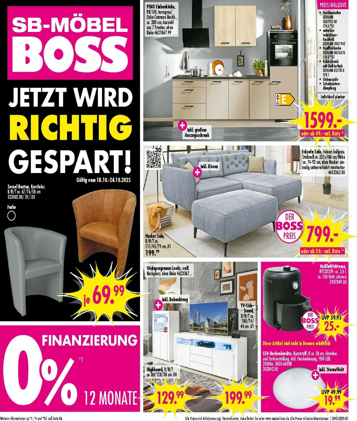 SB Möbel BOSS-Prospekt gültig vom 18.10. bis 24.10.