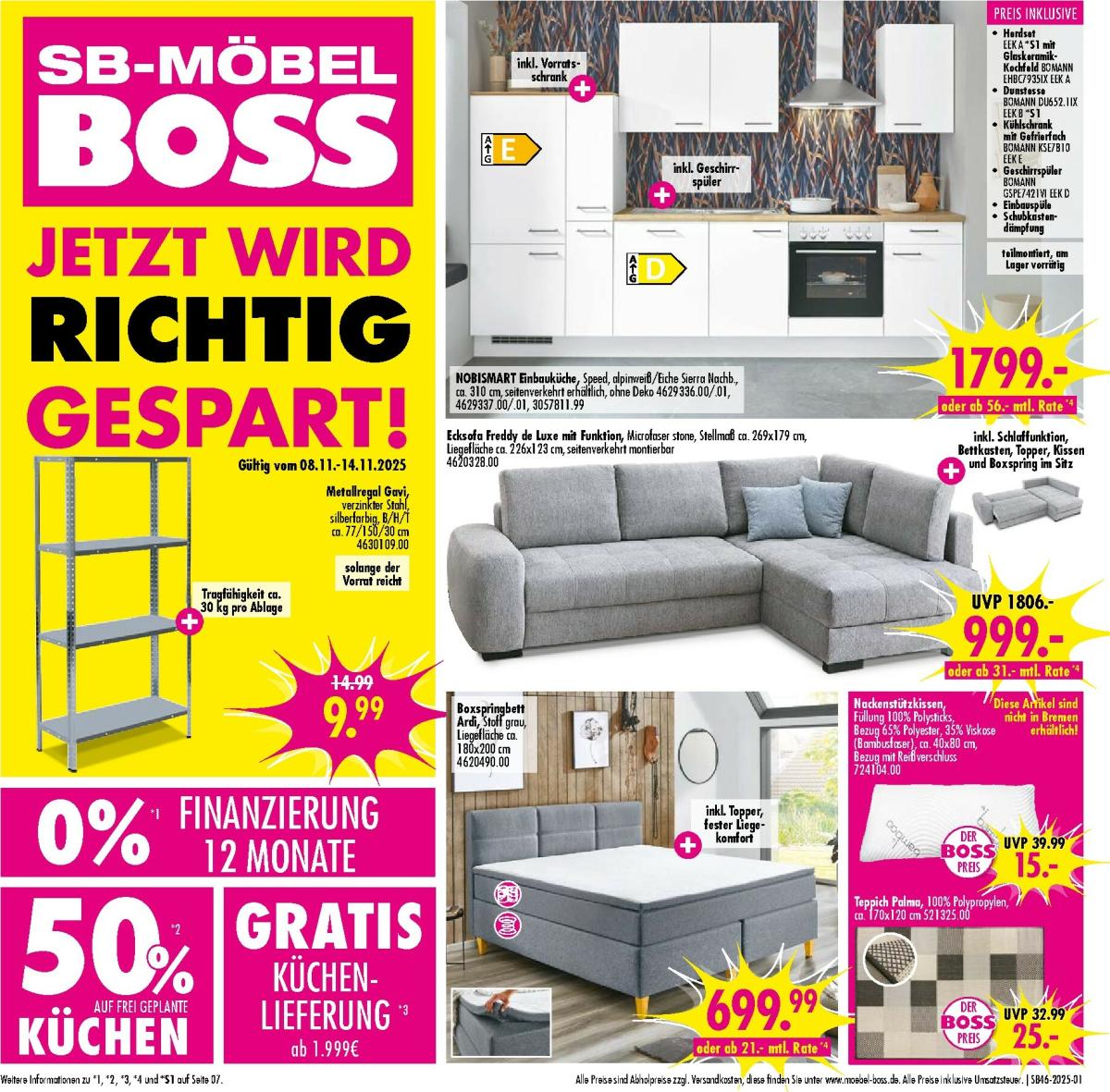 SB Möbel BOSS-Prospekt gültig vom 08.11. bis 14.11.