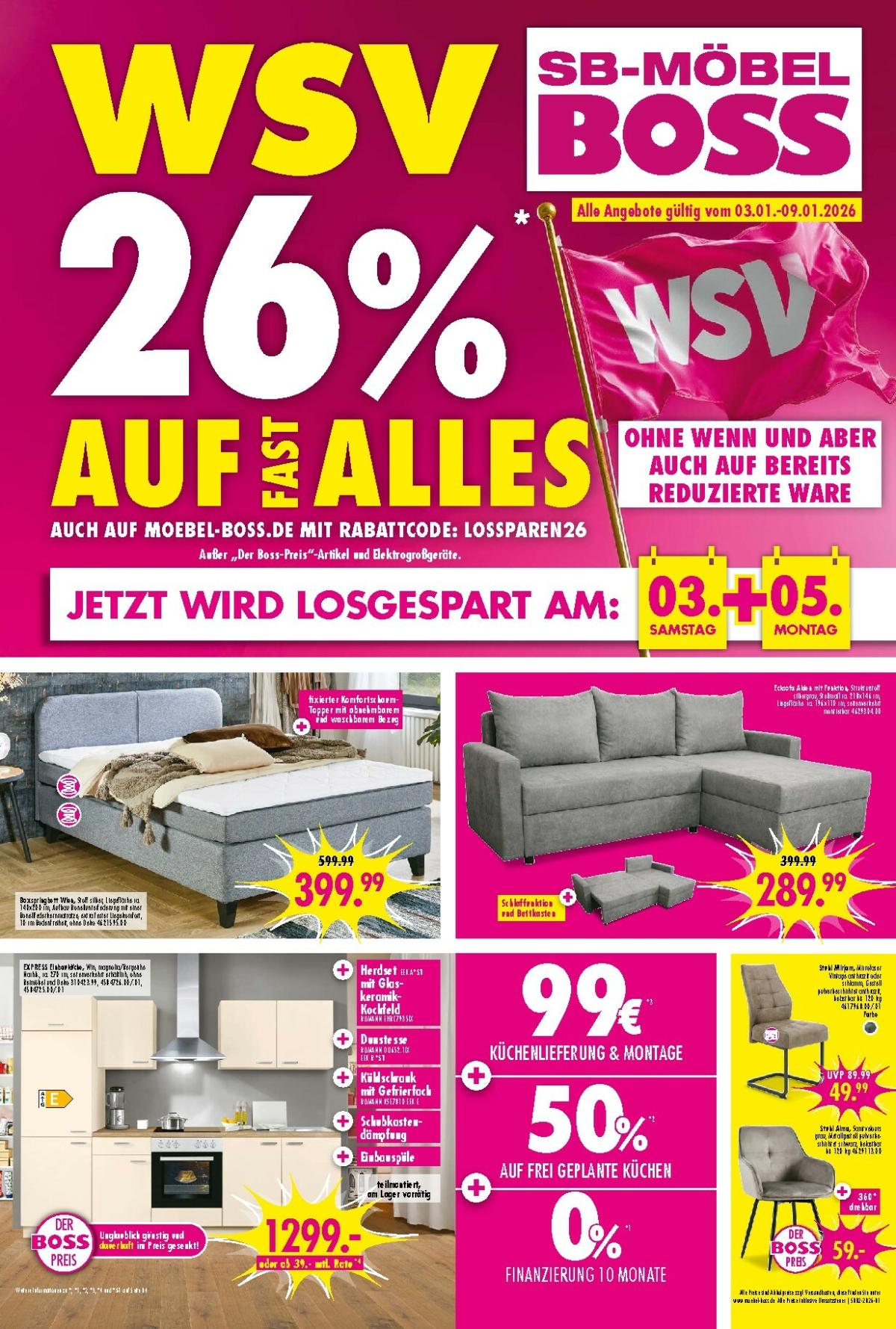 SB Möbel BOSS-Prospekt gültig vom 03.01. bis 09.01.