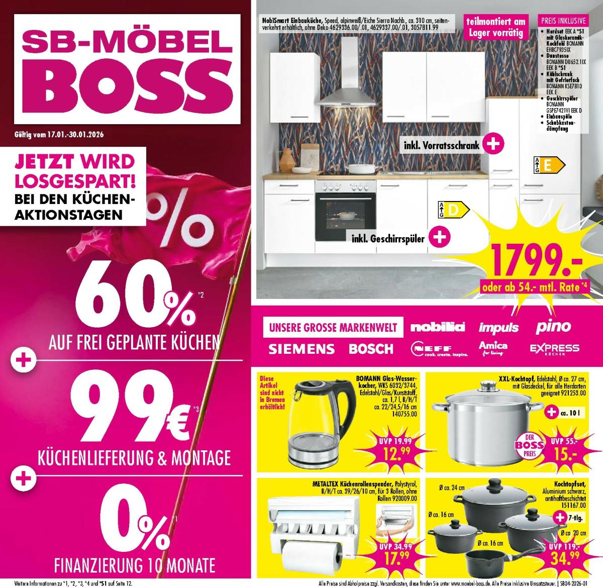 SB Möbel BOSS-Prospekt gültig vom 17.01. bis 30.01.