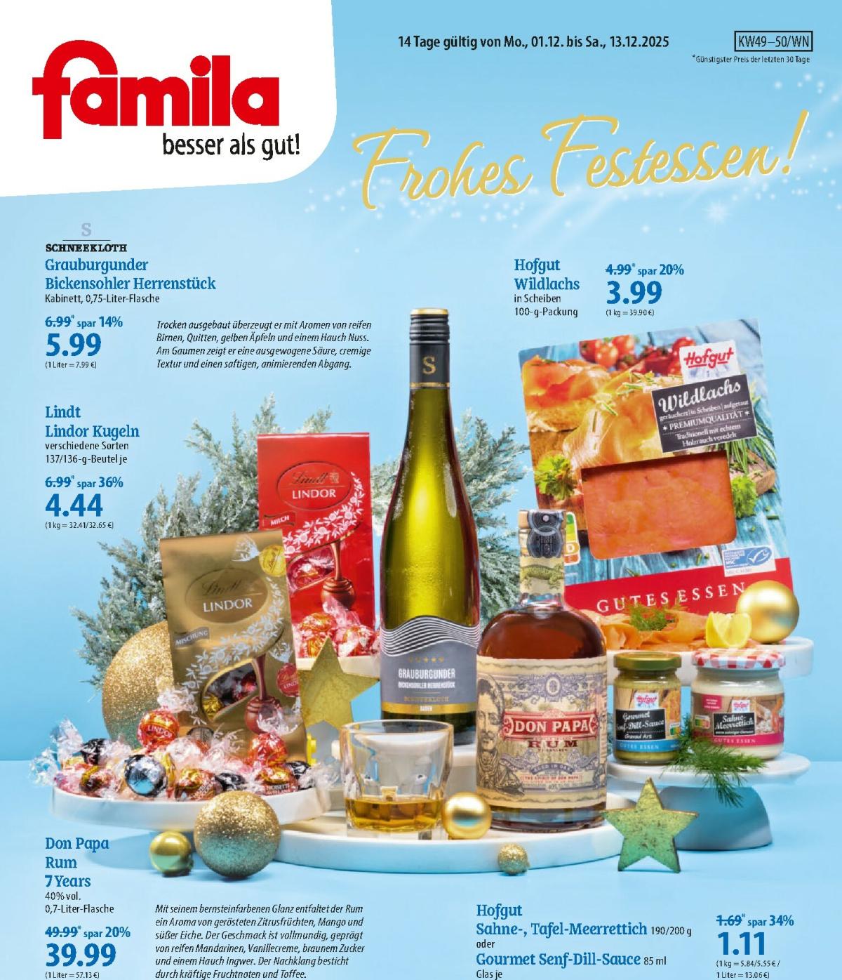 Famila Nordost - Frohes Festessen-Prospekt gültig vom 01.12. bis 13.12.