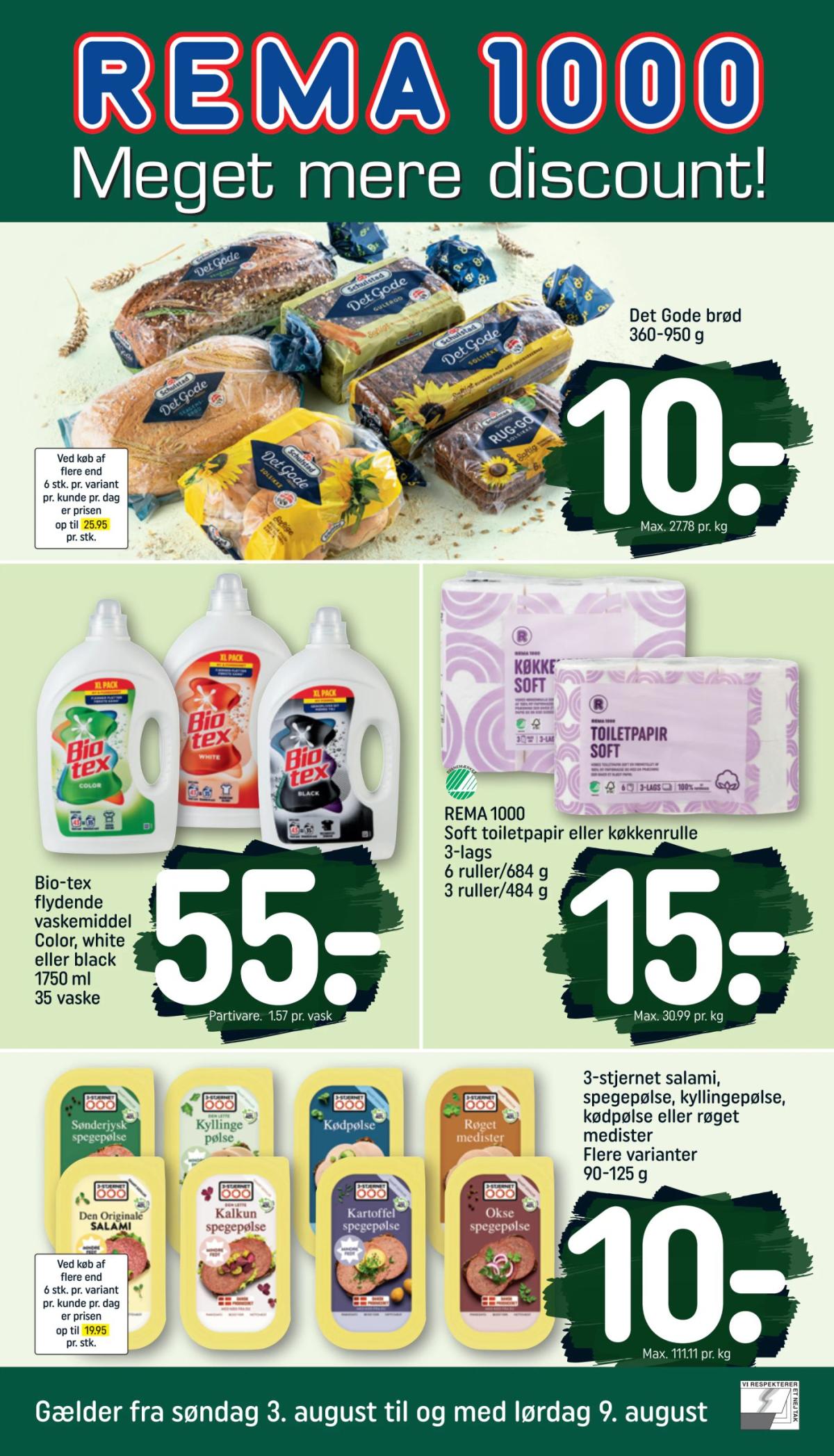 Rema 1000 tilbudsavis gyldig fra 03.08. til 09.08.