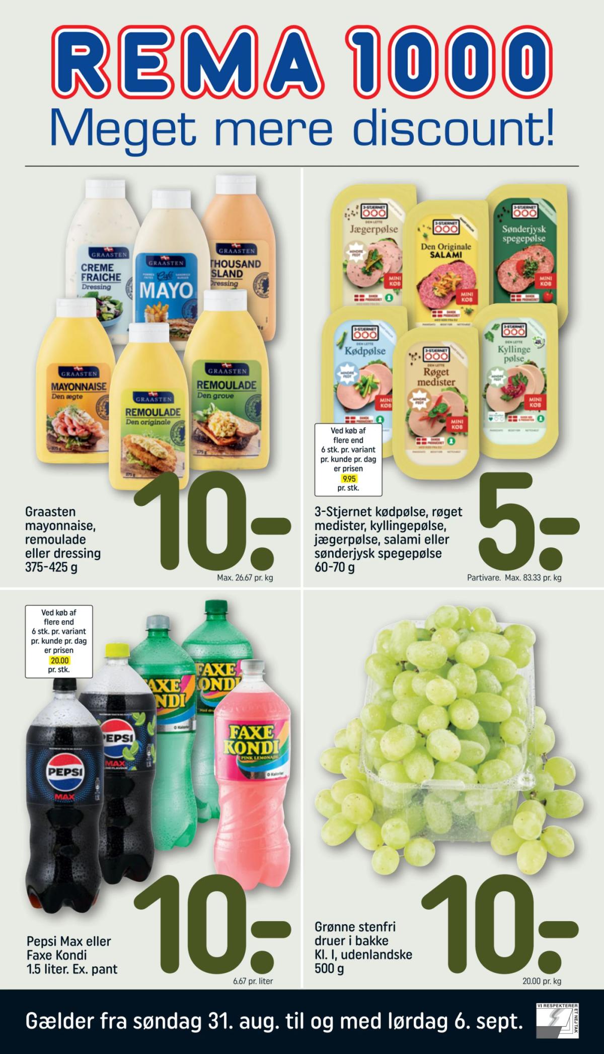 Rema 1000 tilbudsavis gyldig fra 31.08. til 06.09.