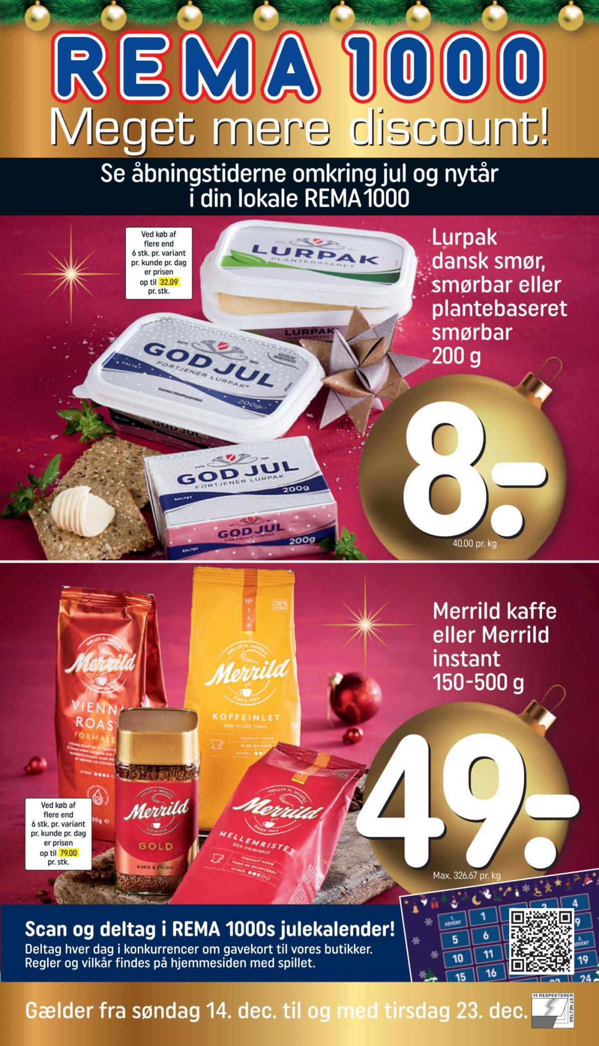 Rema 1000 tilbudsavis gyldig fra 14.12. til 23.12.