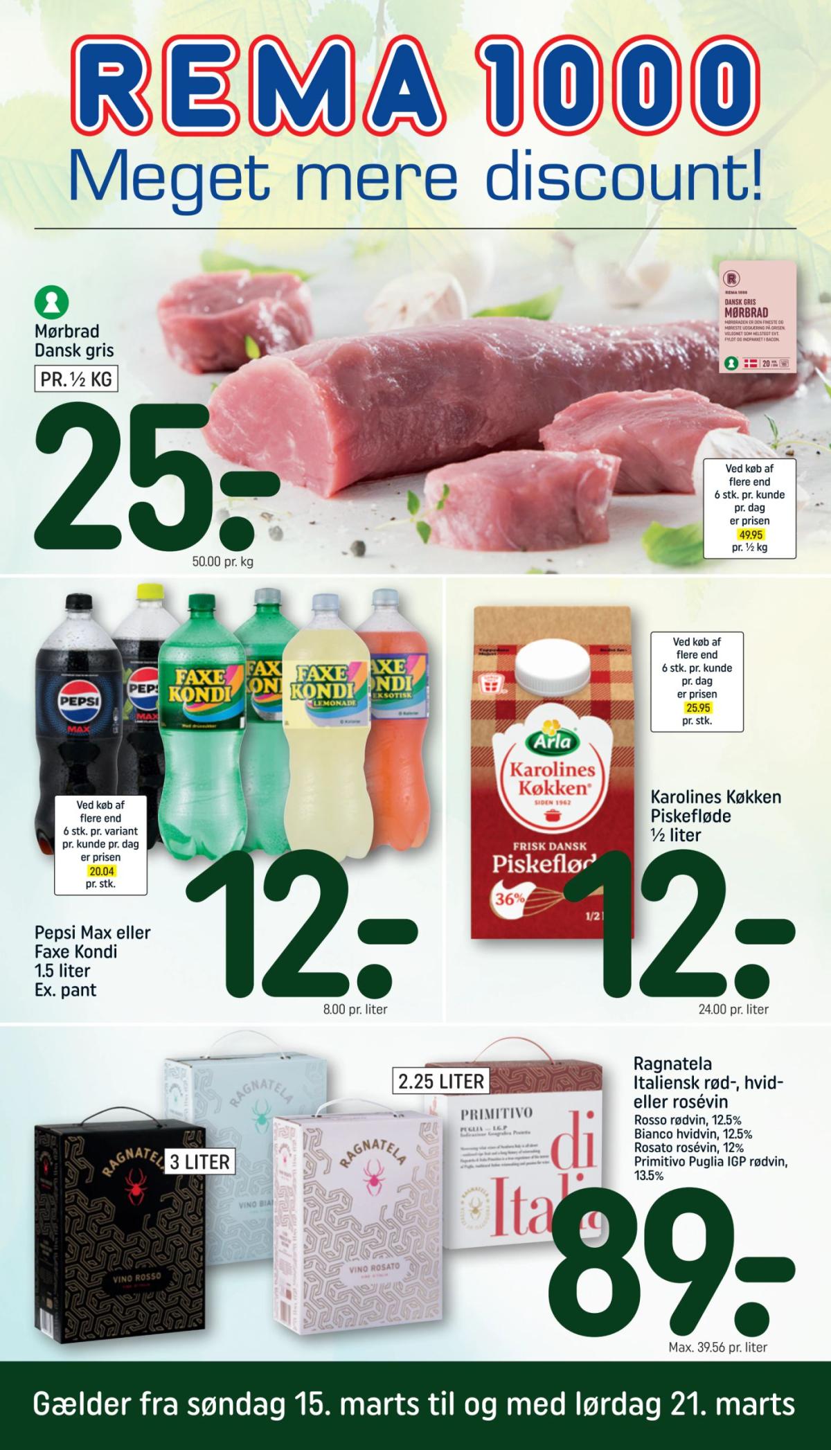 Rema 1000 tilbudsavis gyldig fra 15.03.2026 til 21.03.2026