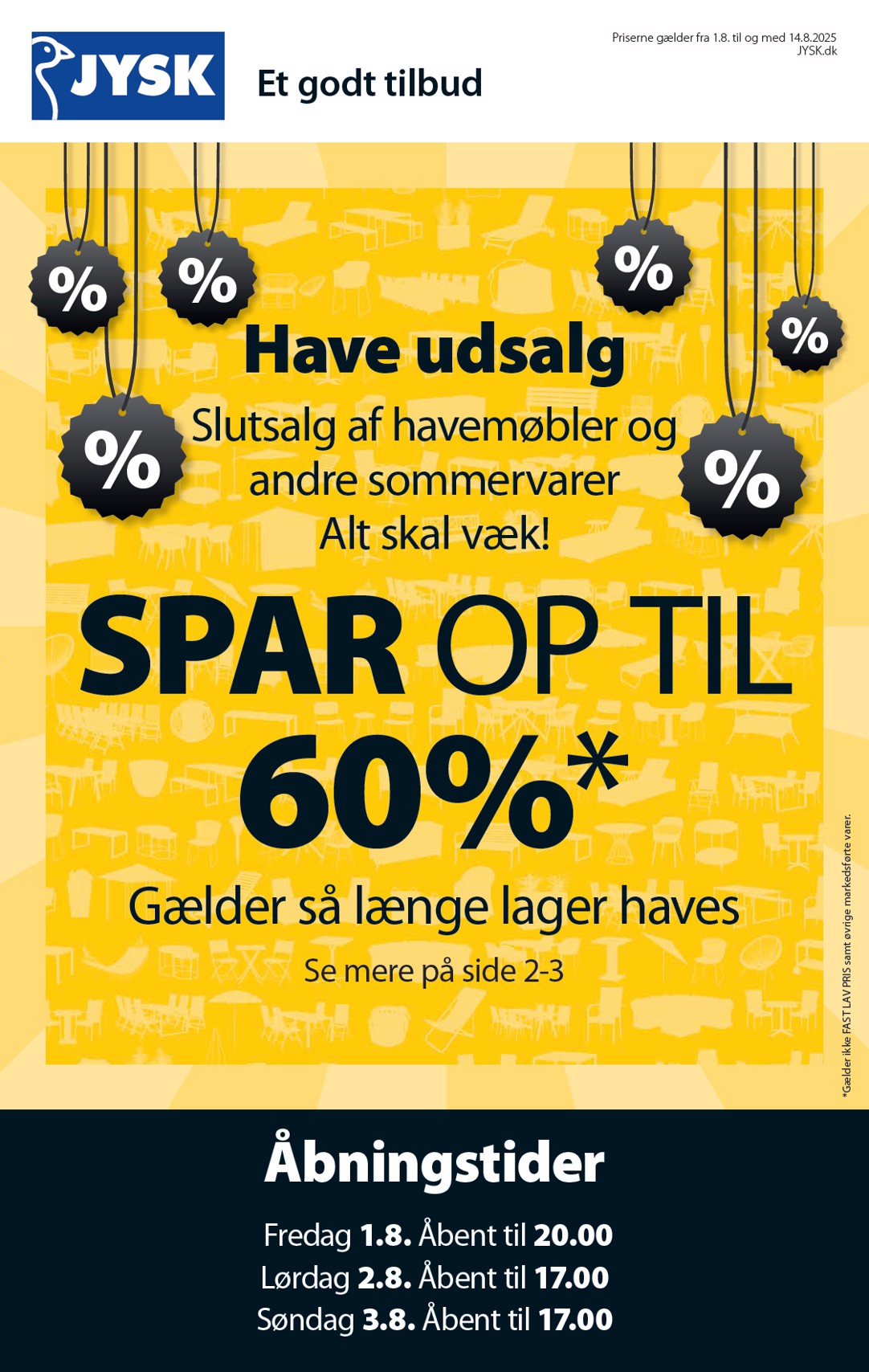 JYSK tilbudsavis gyldig fra 01.08. til 14.08.
