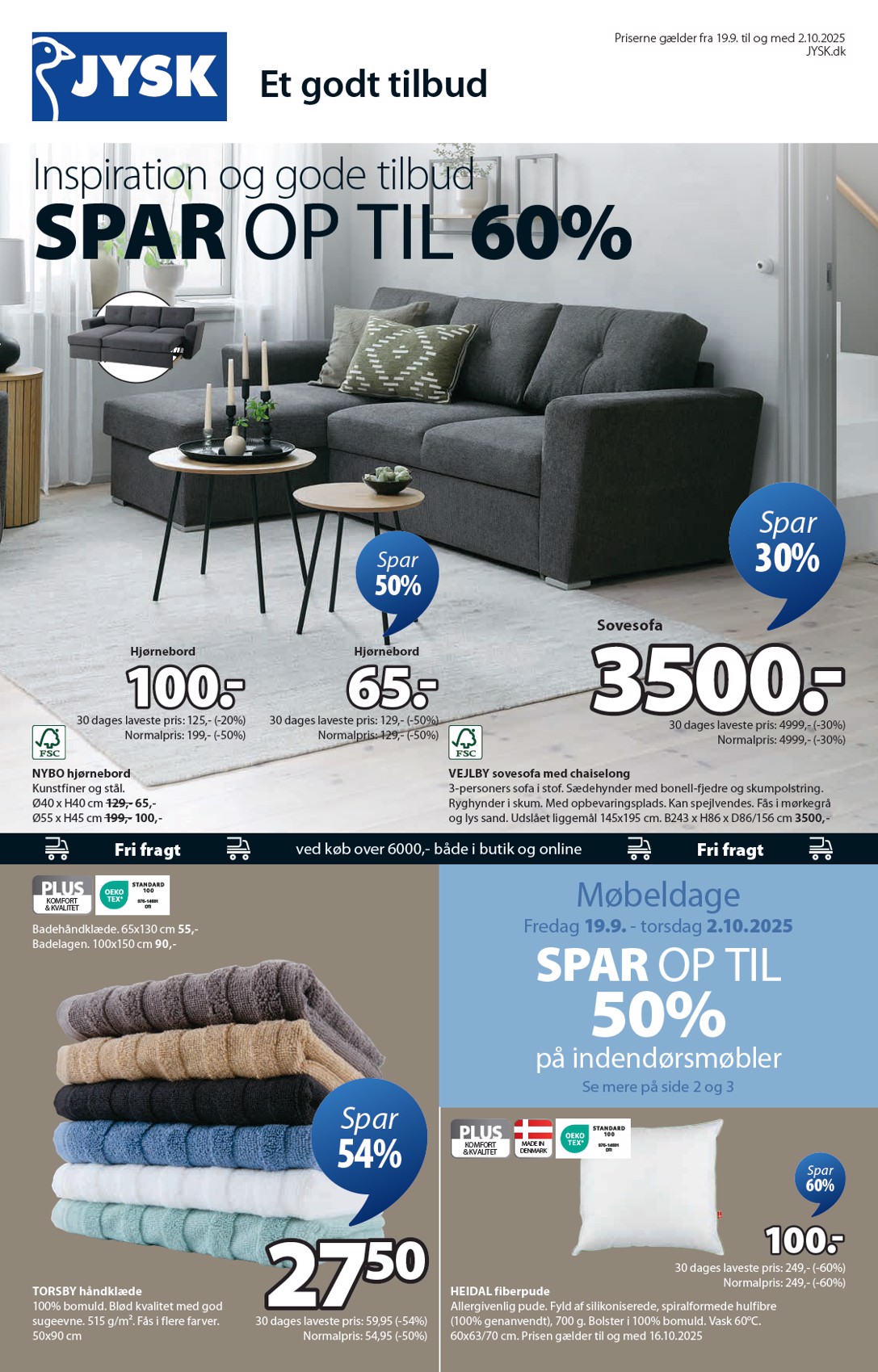 JYSK tilbudsavis gyldig fra 19.09. til 02.10.