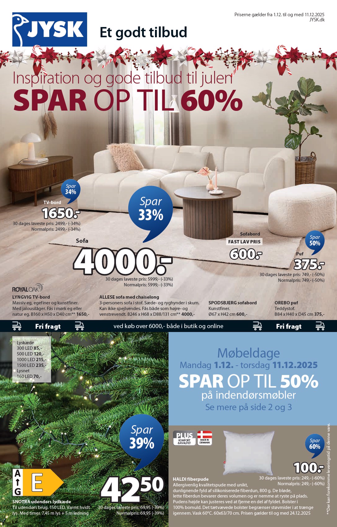 JYSK tilbudsavis gyldig fra 01.12. til 11.12.