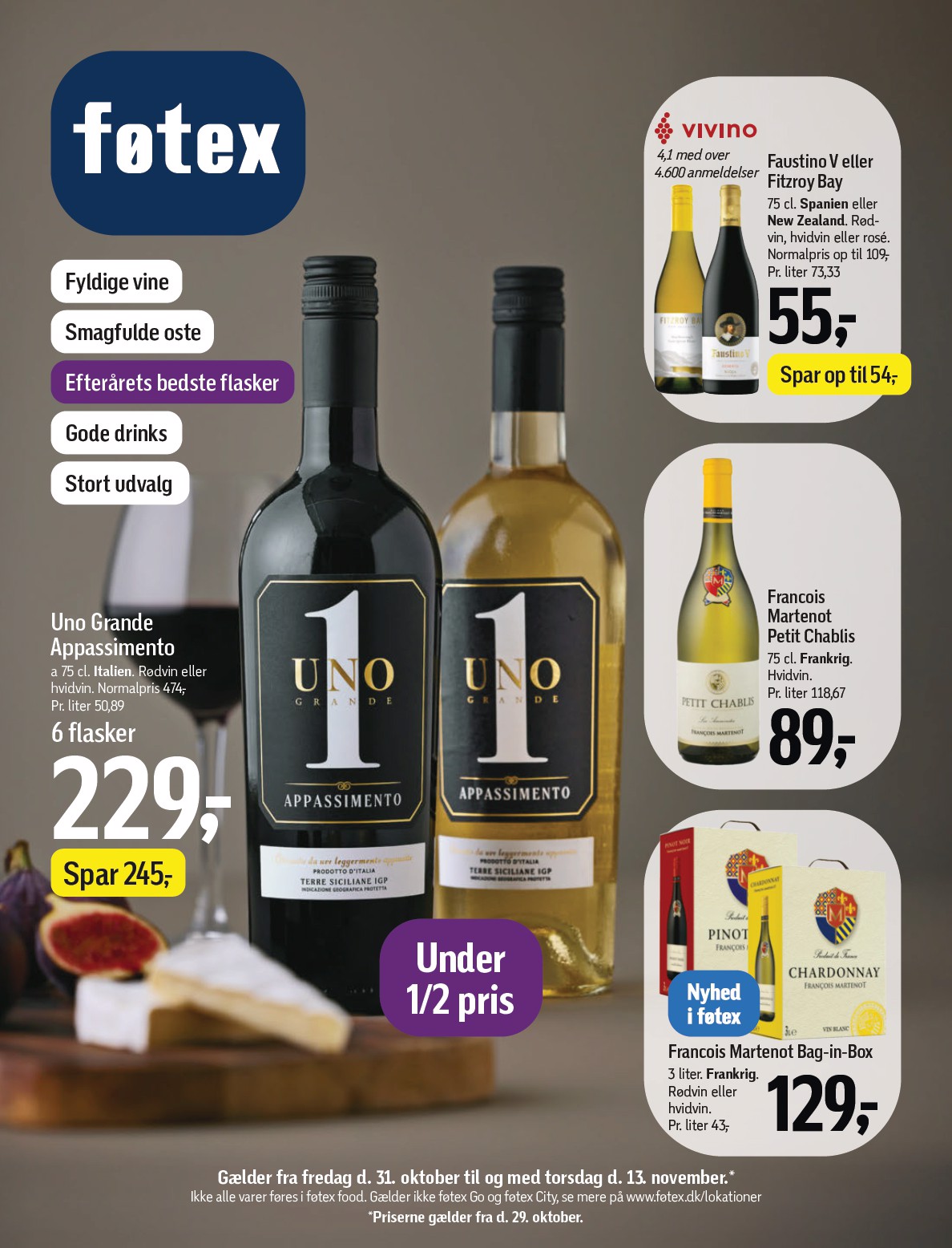 Føtex - Efterårets bedste flasker tilbudsavis gyldig fra 31.10. til 13.11.