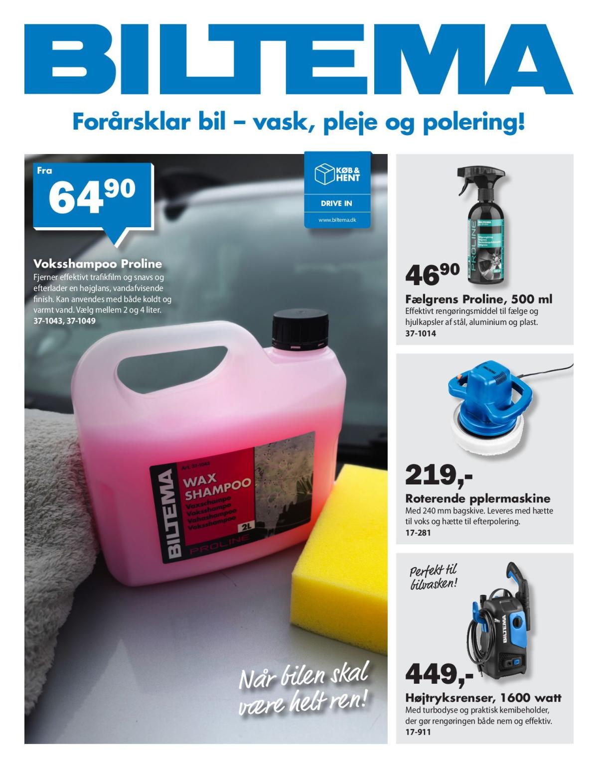 Biltema - Forårsklar bil - vask, polering og hjulskift! tilbudsavis gyldig fra 17.03.2026 til 30.03.2026