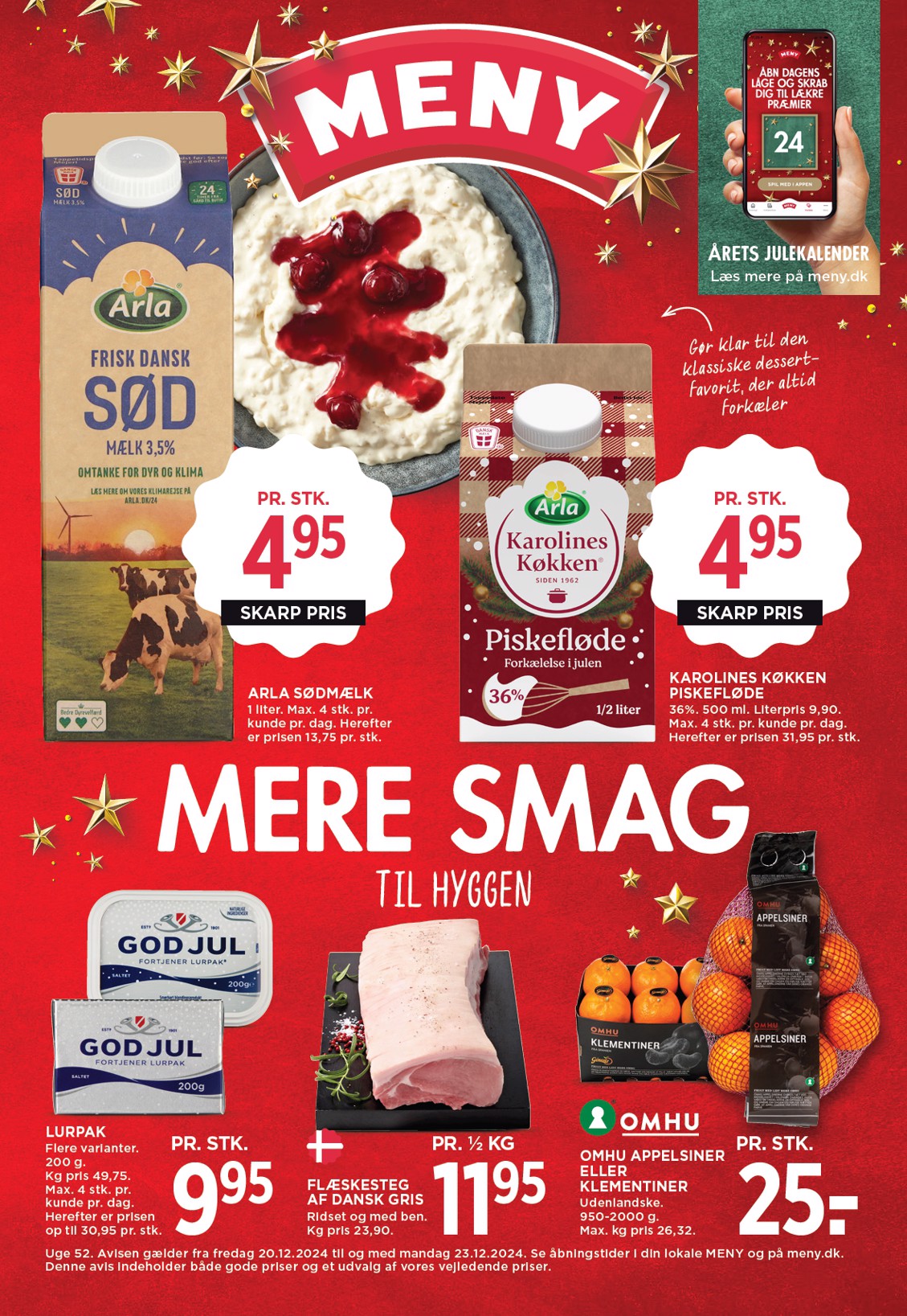 Meny tilbudsavis gyldig fra 20.12. - 23.12.