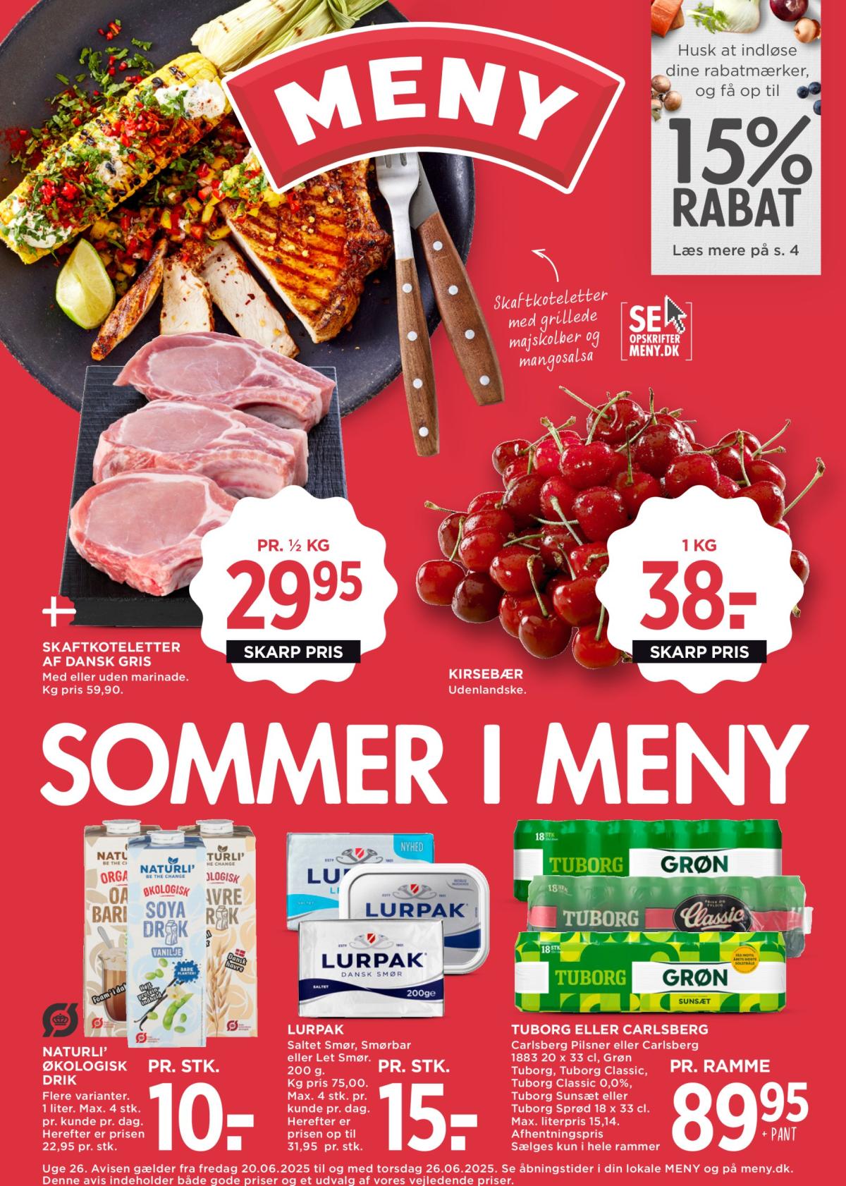 Meny tilbudsavis gyldig fra 20.06. til 26.06.