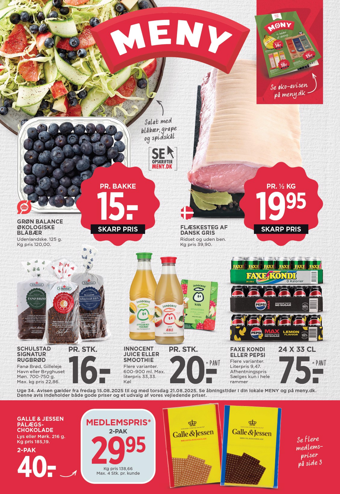Meny tilbudsavis gyldig fra 15.08. til 21.08.