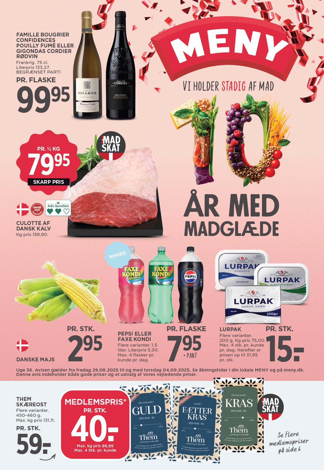 Meny tilbudsavis gyldig fra 29.08. til 04.09.