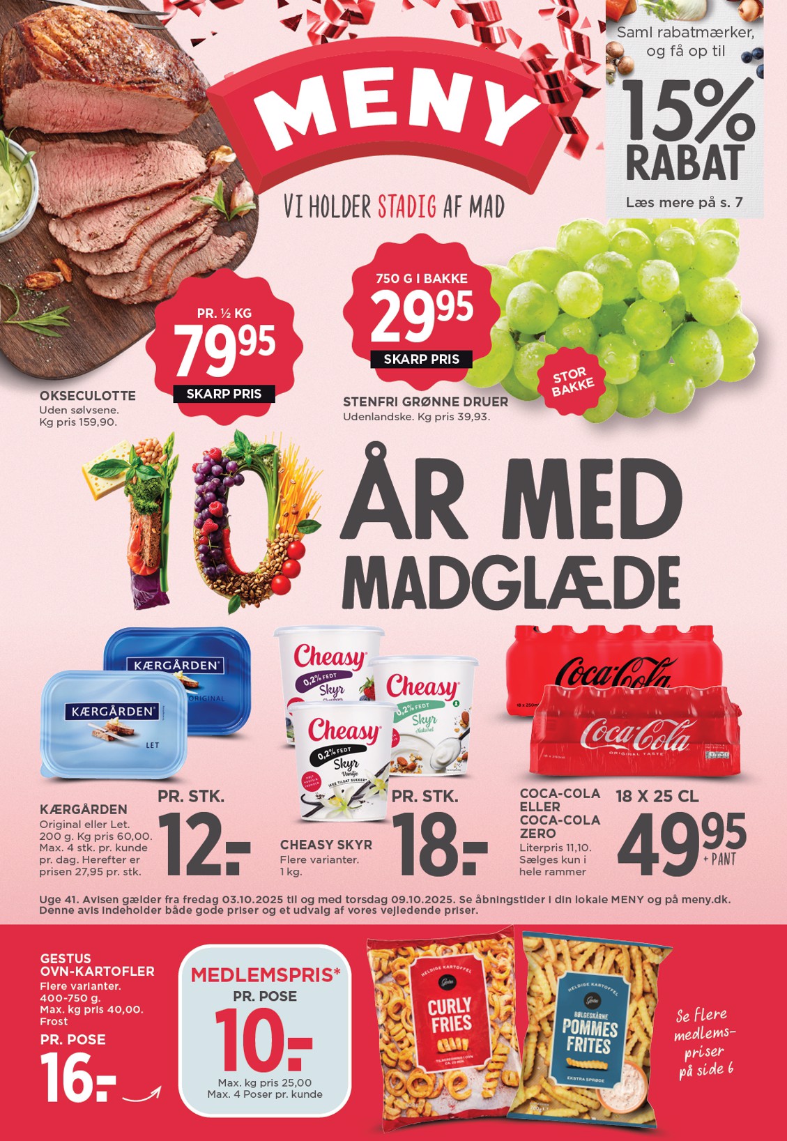 Meny tilbudsavis gyldig fra 03.10. til 09.10.
