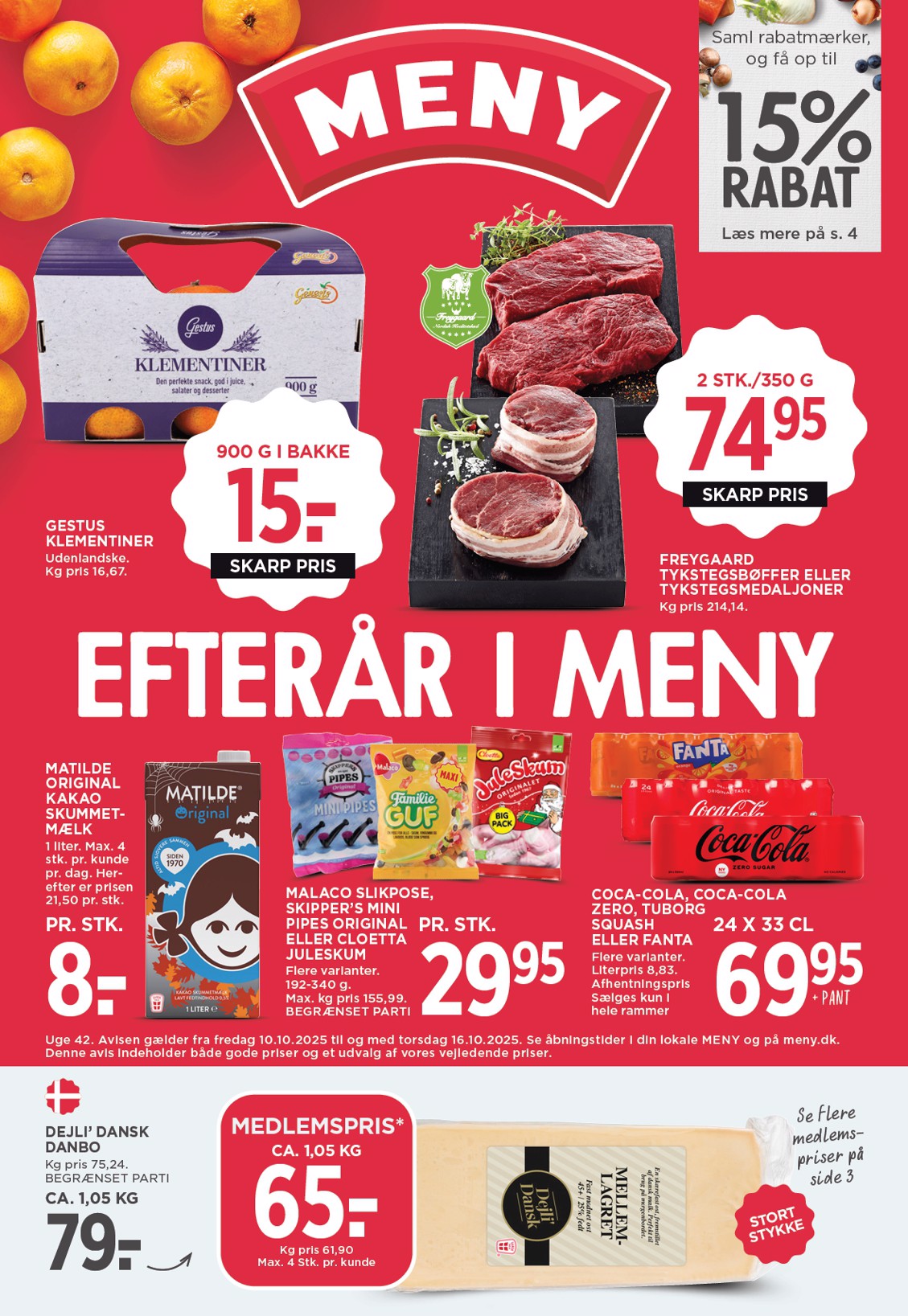 Meny tilbudsavis gyldig fra 10.10. til 16.10.