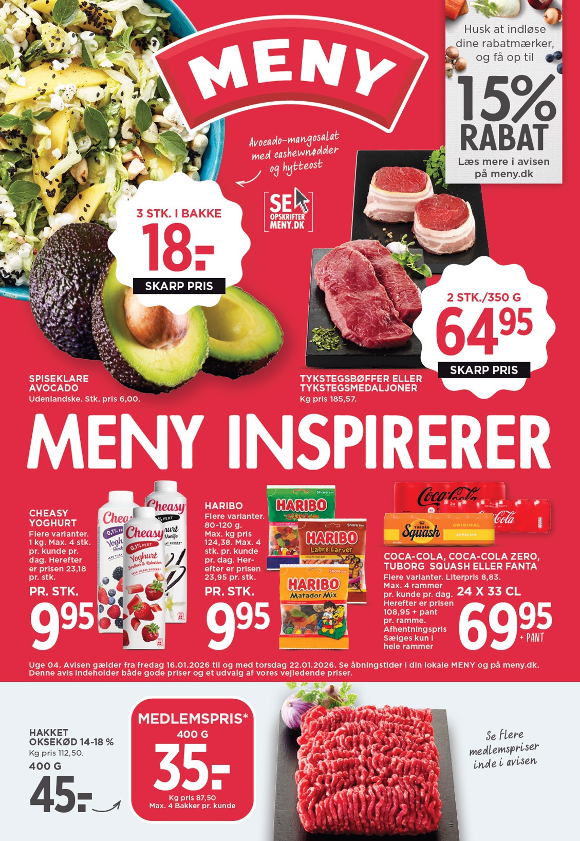 Meny tilbudsavis gyldig fra 16.01. til 22.01.