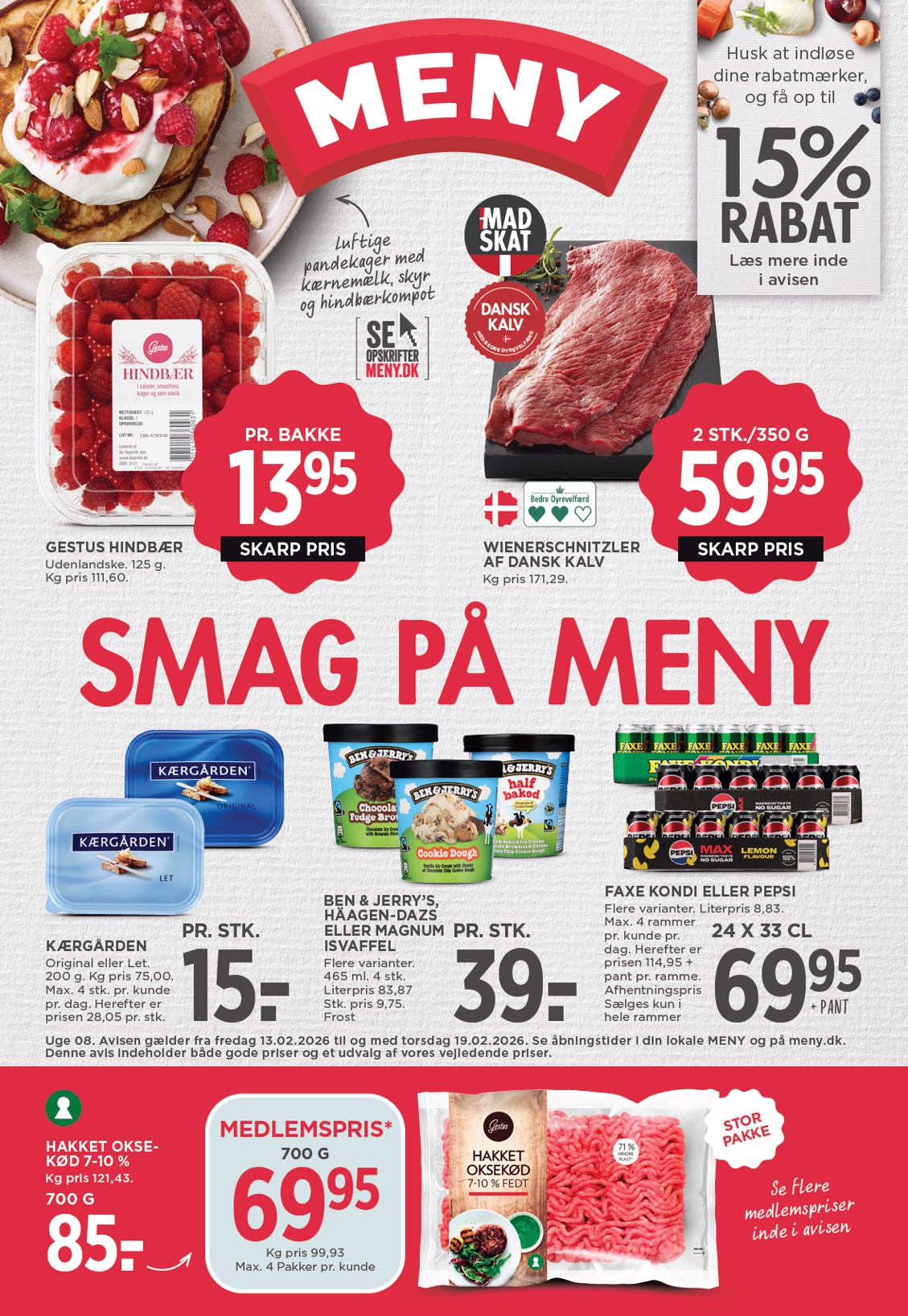 Meny tilbudsavis gyldig fra 13.02.2026 til 19.02.2026