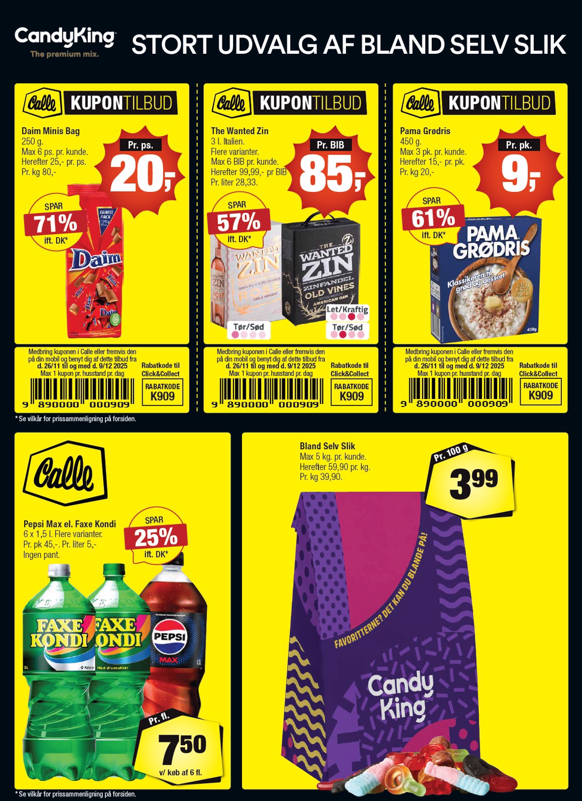 Calle - Danske kupontilbud tilbudsavis gyldig fra 26.11. til 09.12.