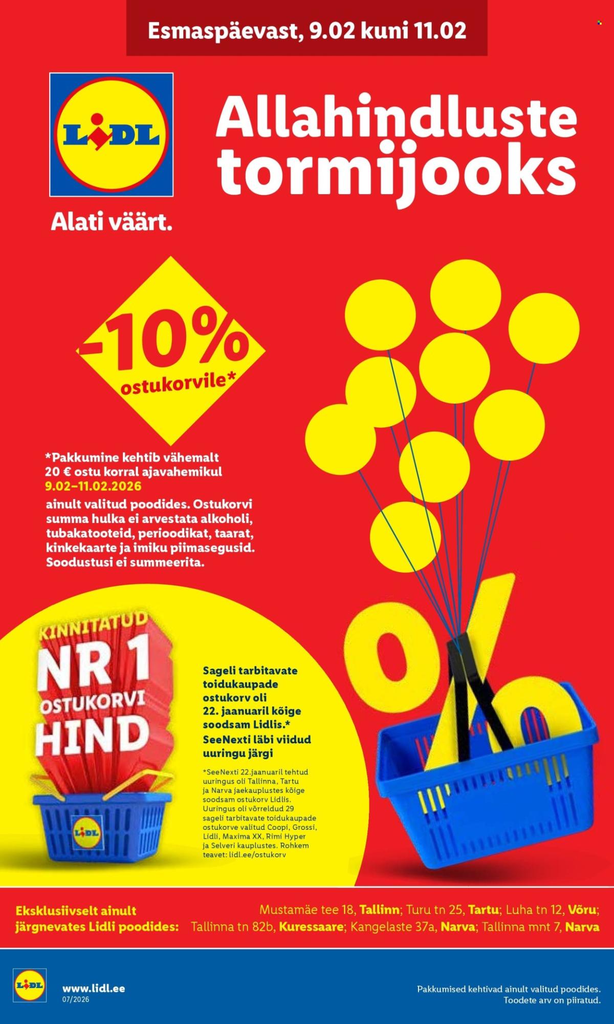 Lidl kliendileht - Allahindluste tormijooks (9.02 - 15.02.2026)