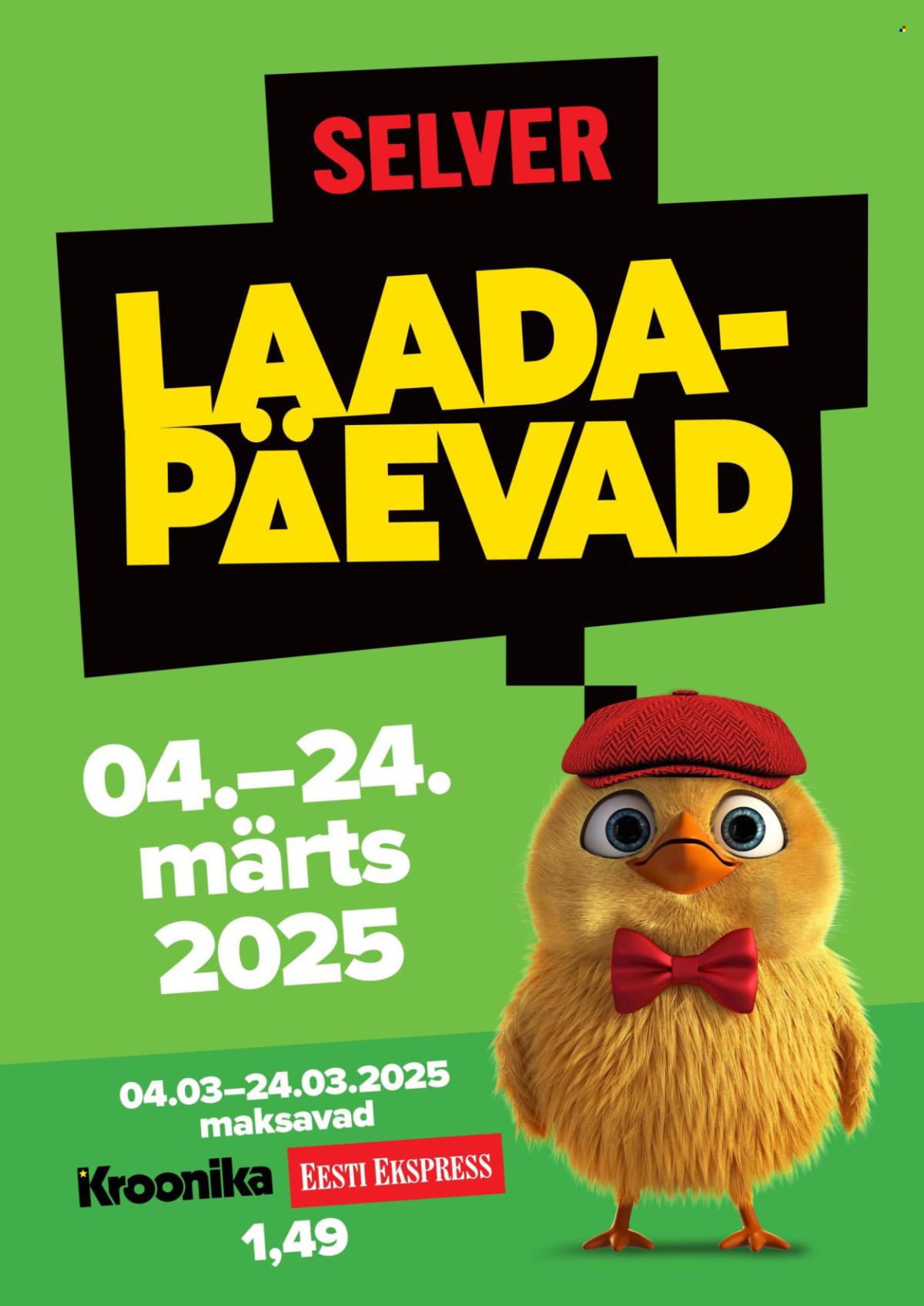 Selver kliendileht - Laadapäevad (4.03 - 24.03.2025)