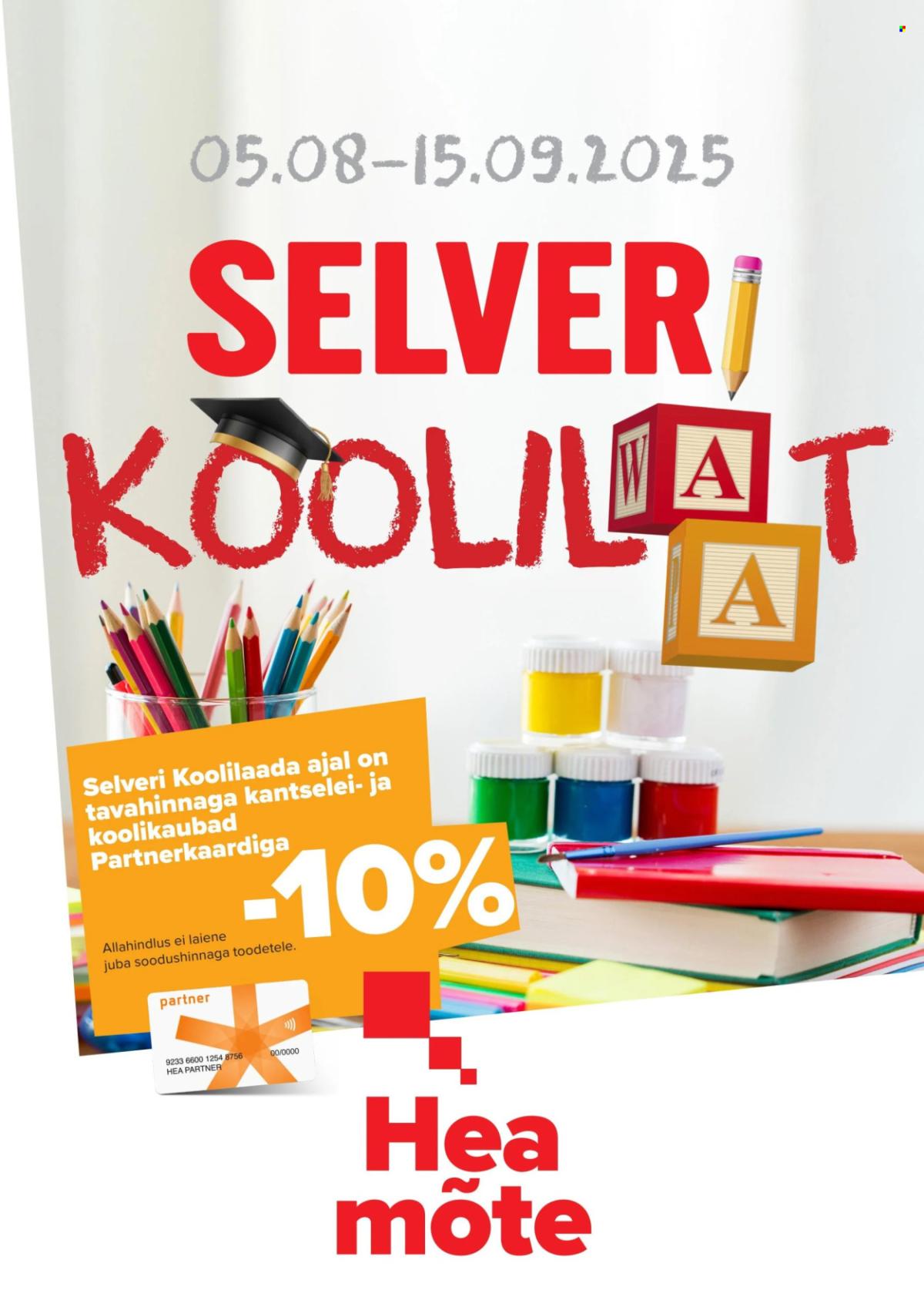 Selver kliendileht - Koolilaat (5.08 - 15.09.2025)