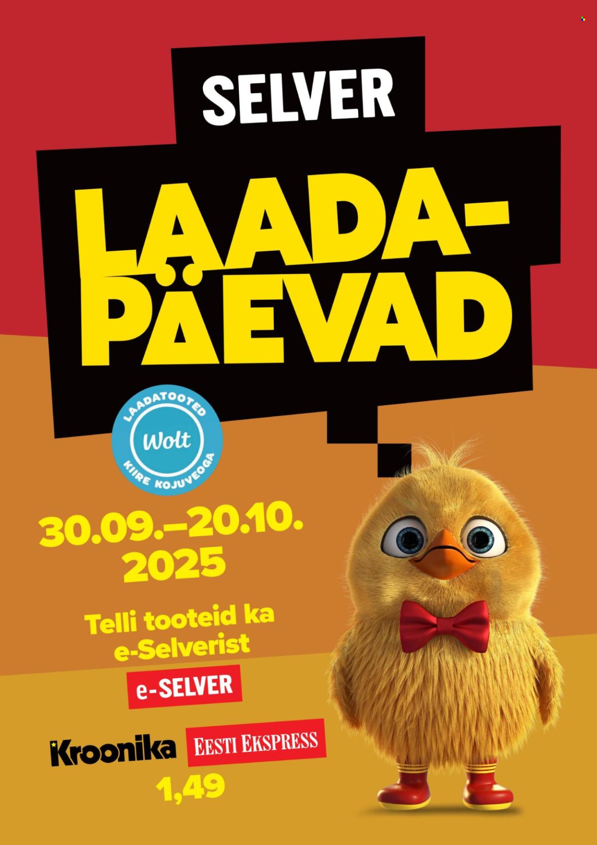 Selver kliendileht - Laadapäevad (30.09 - 20.10.2025)