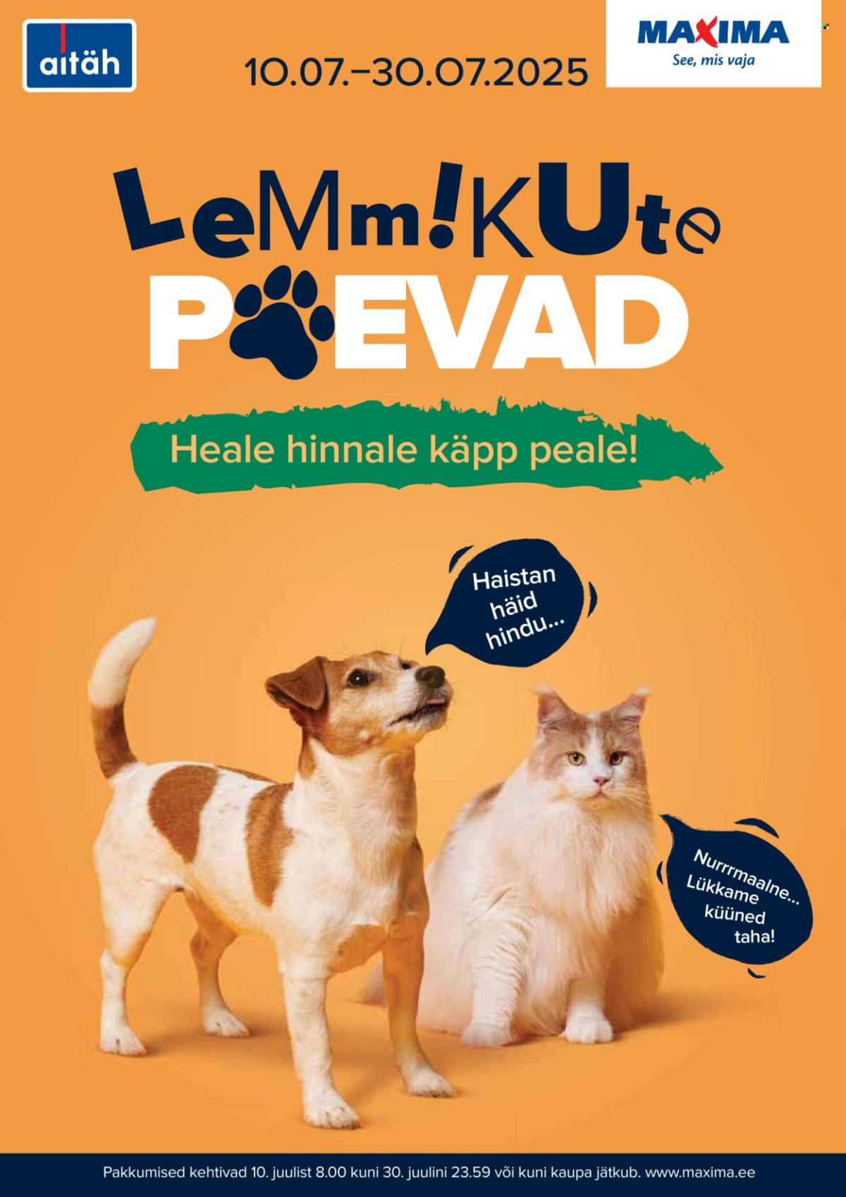 Maxima kliendileht - Lemmikutepäevad (10.07 - 30.07.2025)