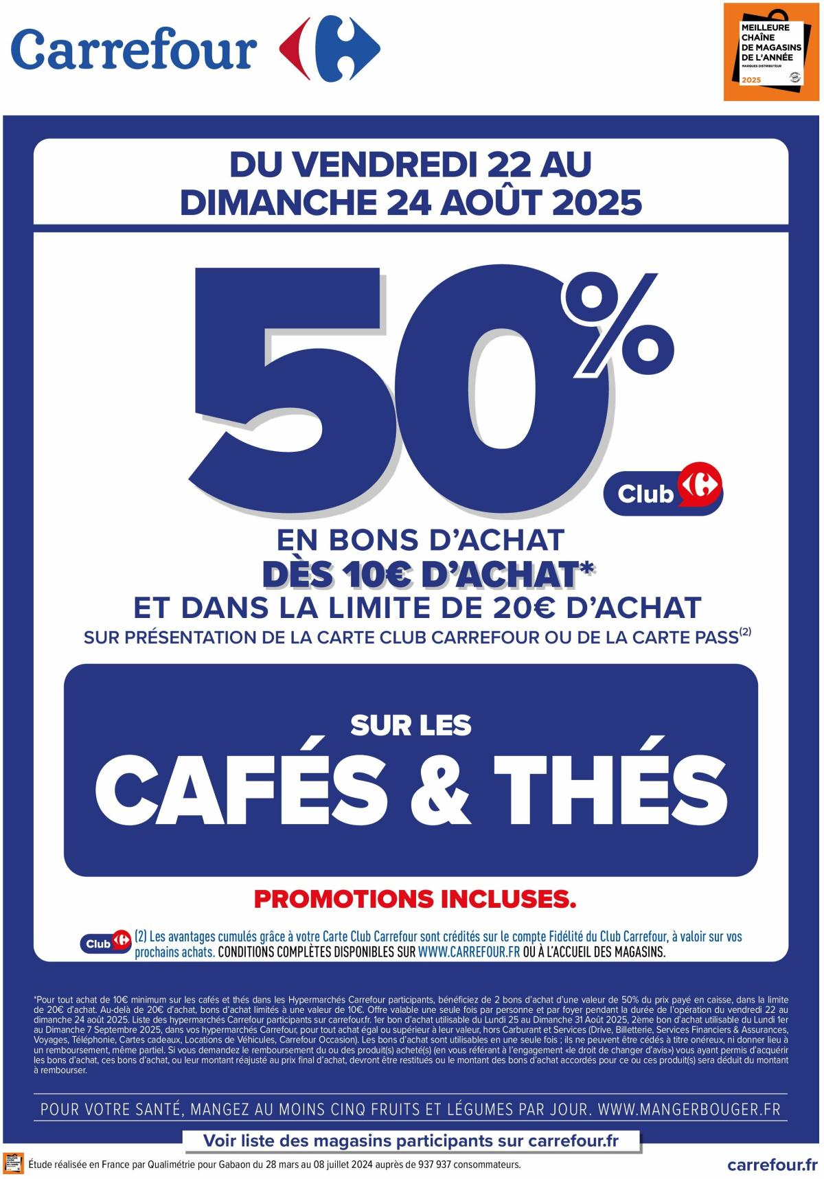 Catalogue Carrefour - Cafés, Thés valable du 22/08 au 24/08