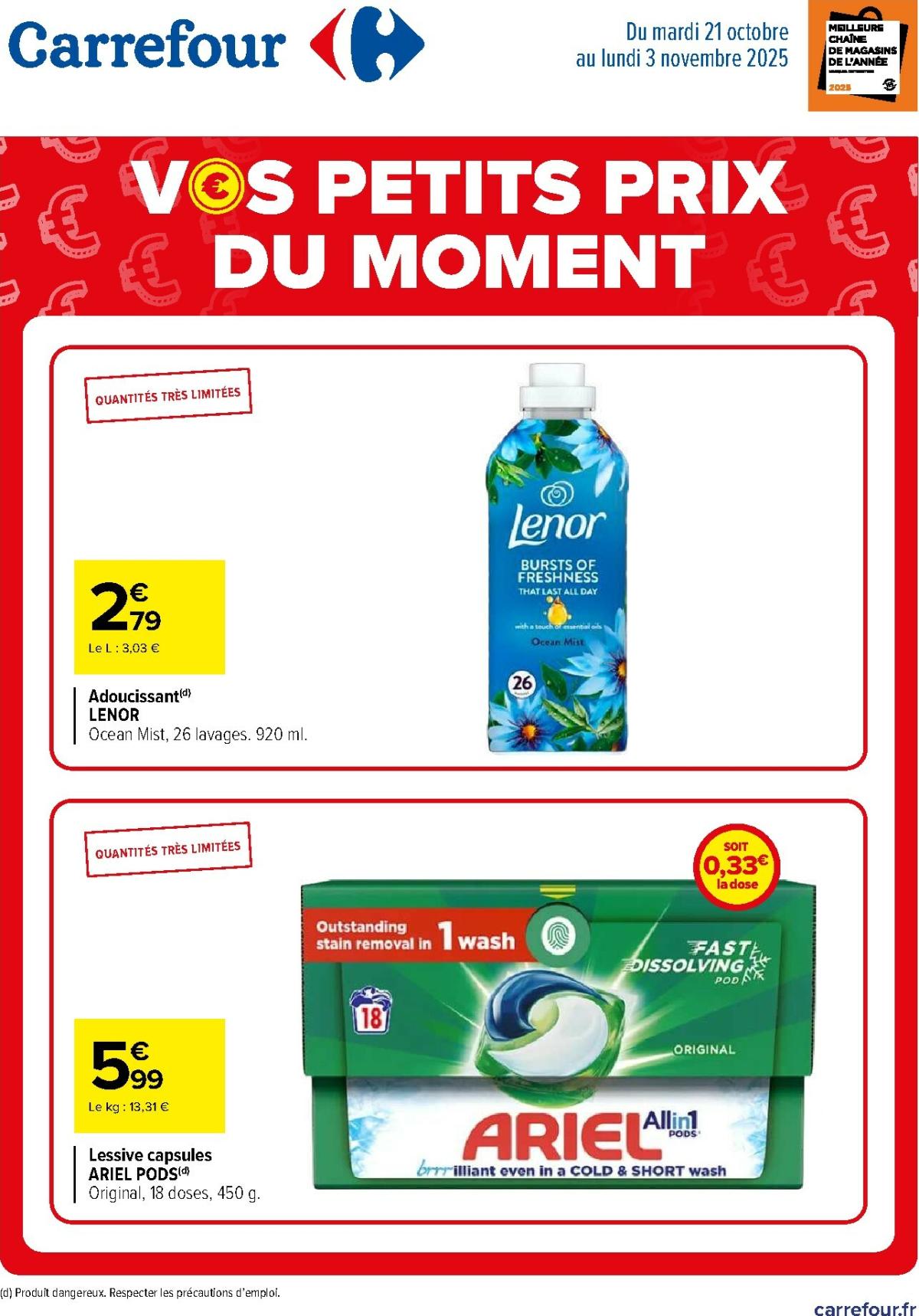 Catalogue Carrefour - Vos Petits Prix Du Moment valable du 21/10 au 03/11