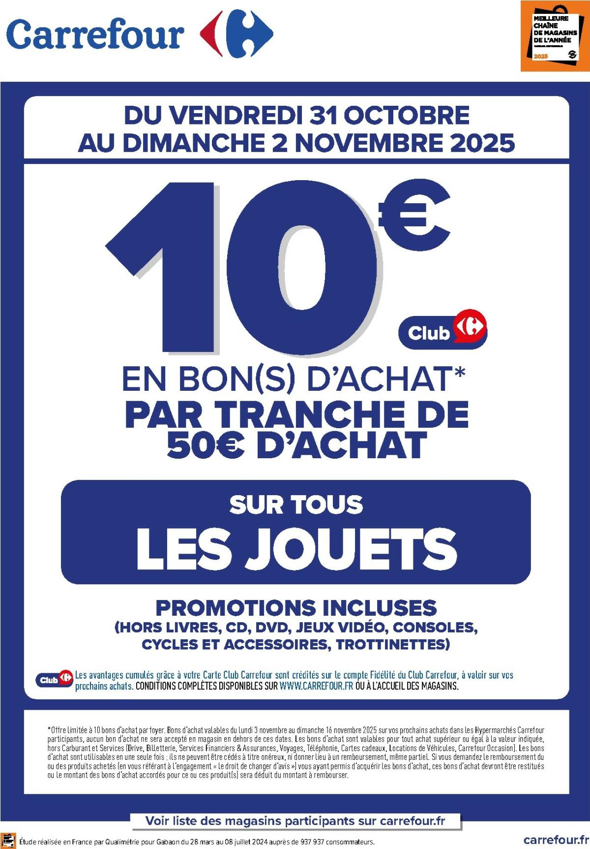 Catalogue Carrefour - Les Jouets valable du 31/10 au 02/11