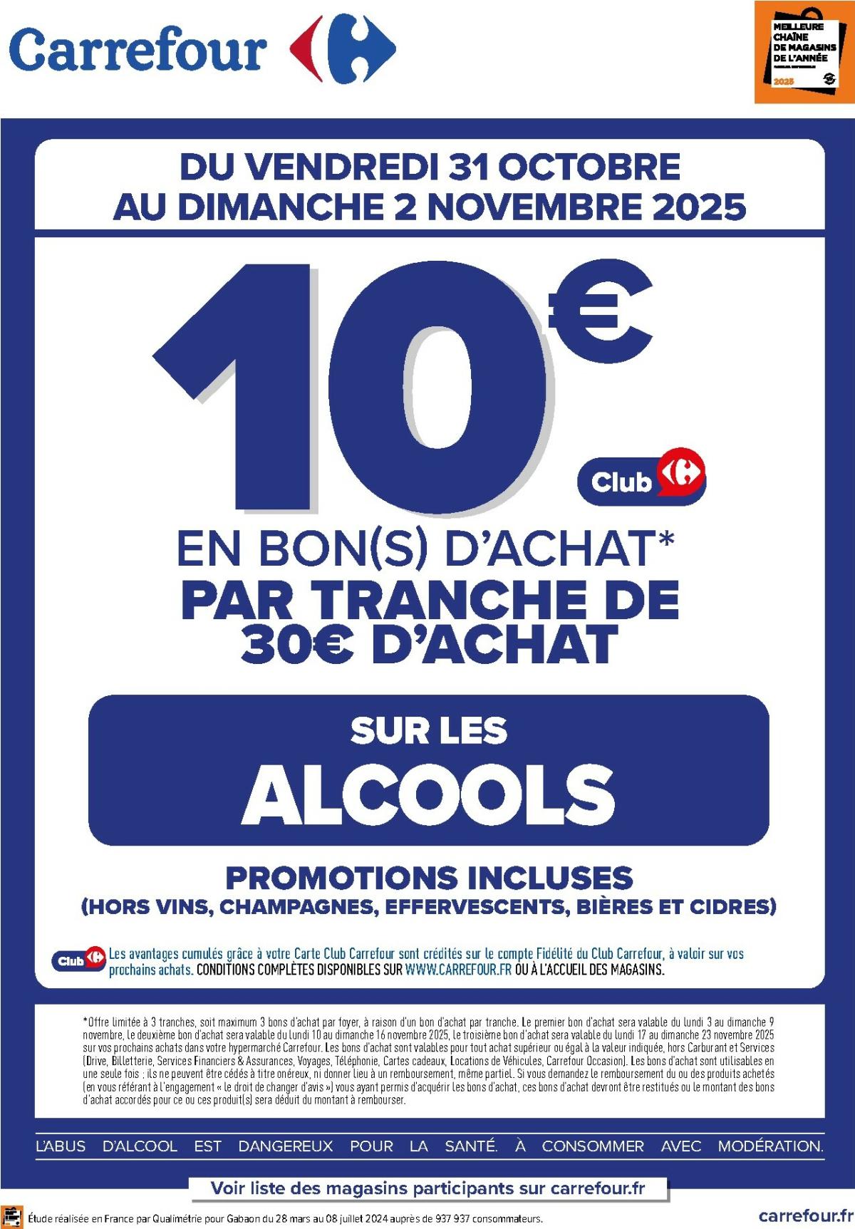 Catalogue Carrefour - Alcools valable du 31/10 au 02/11