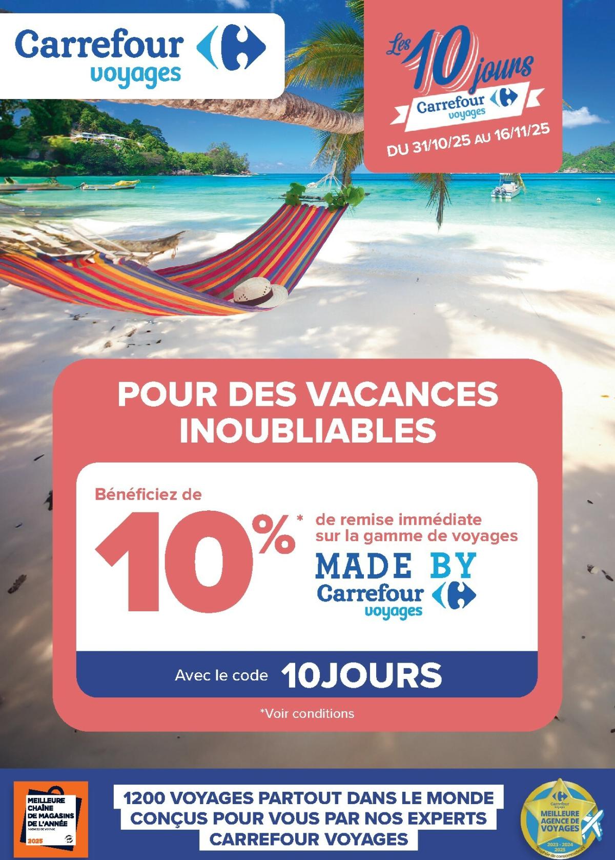 Catalogue Carrefour - Voyagez valable du 31/10 au 16/11