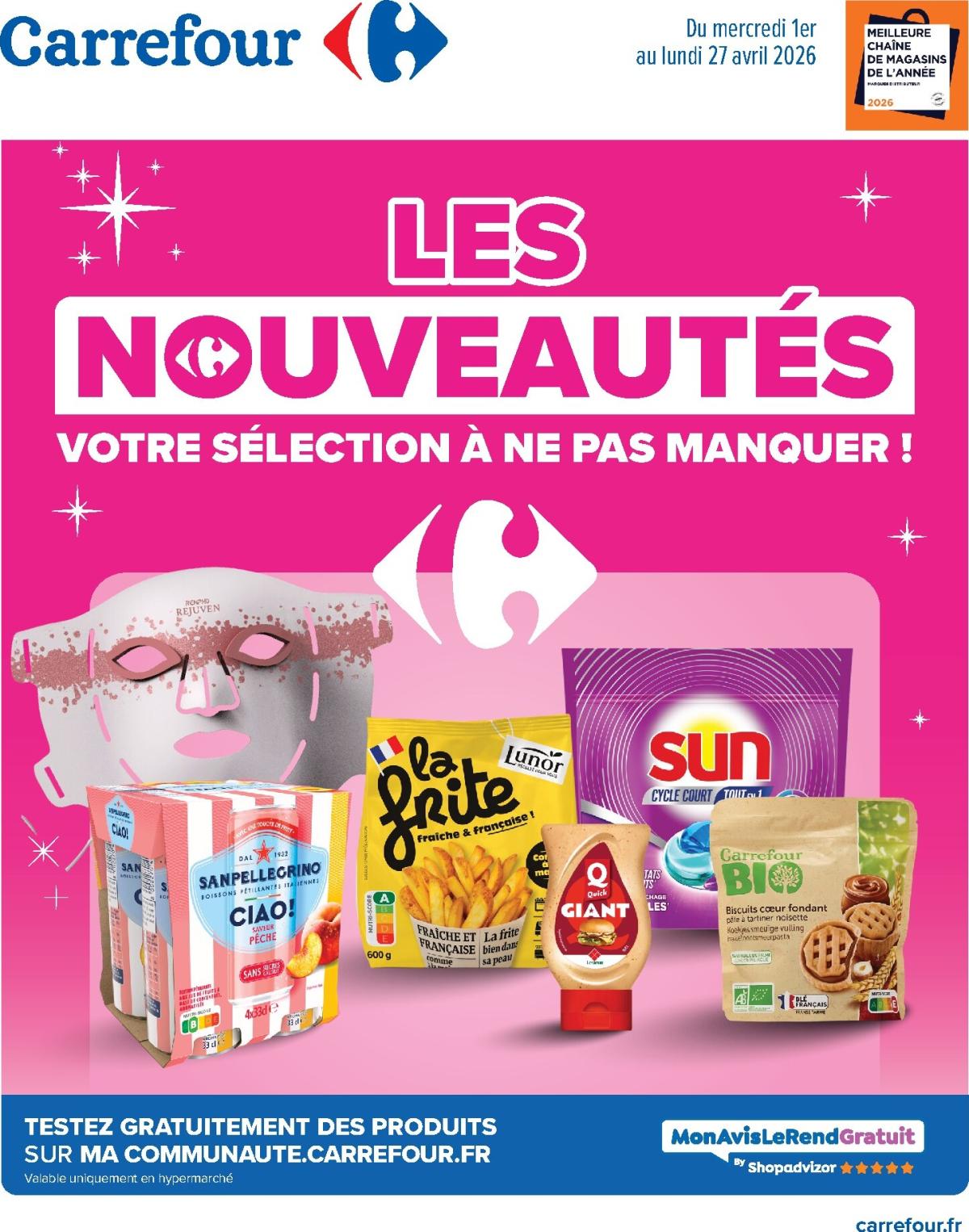 Catalogue Carrefour - Les Nouveautés à ne pas Manquer D'Avril valable du 01/04/2026 au 27/04/2026