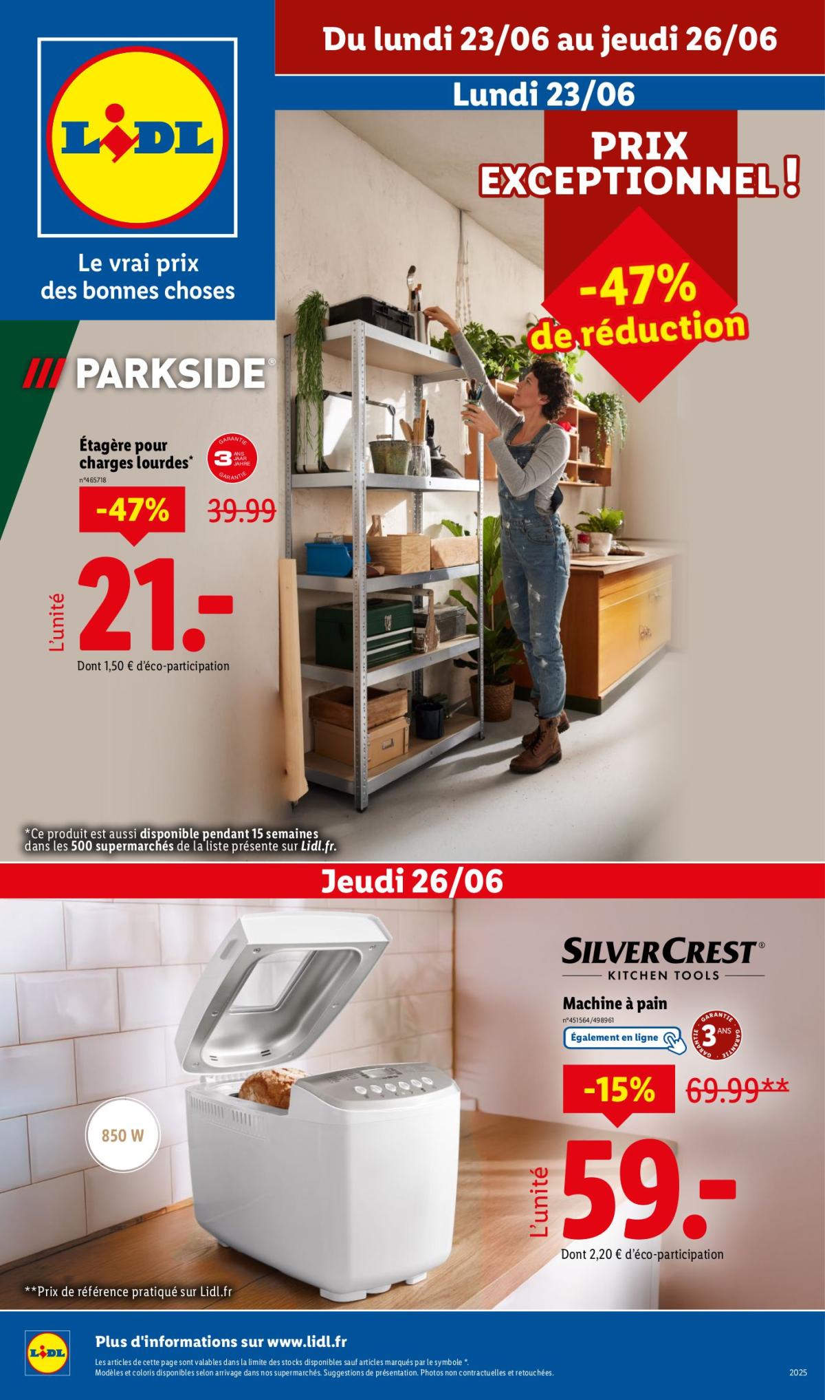 Catalogue Lidl - Les bonnes affaires de la semaine valable du 23/06 au 26/06