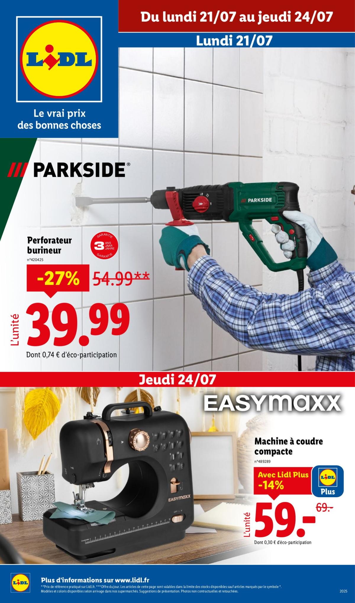 Catalogue Lidl - Les bonnes affaires de la semaine valable du 21/07 au 24/07