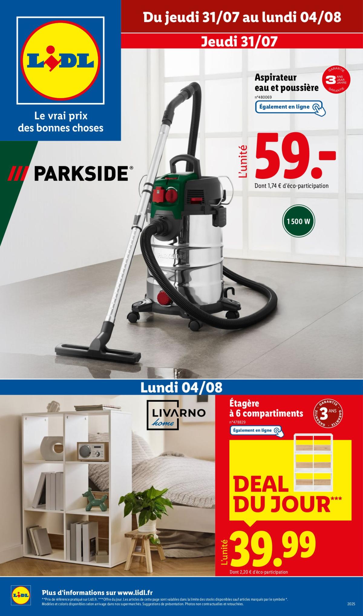 Catalogue Lidl - Les bonnes affaires de la semaine valable du 31/07 au 04/08