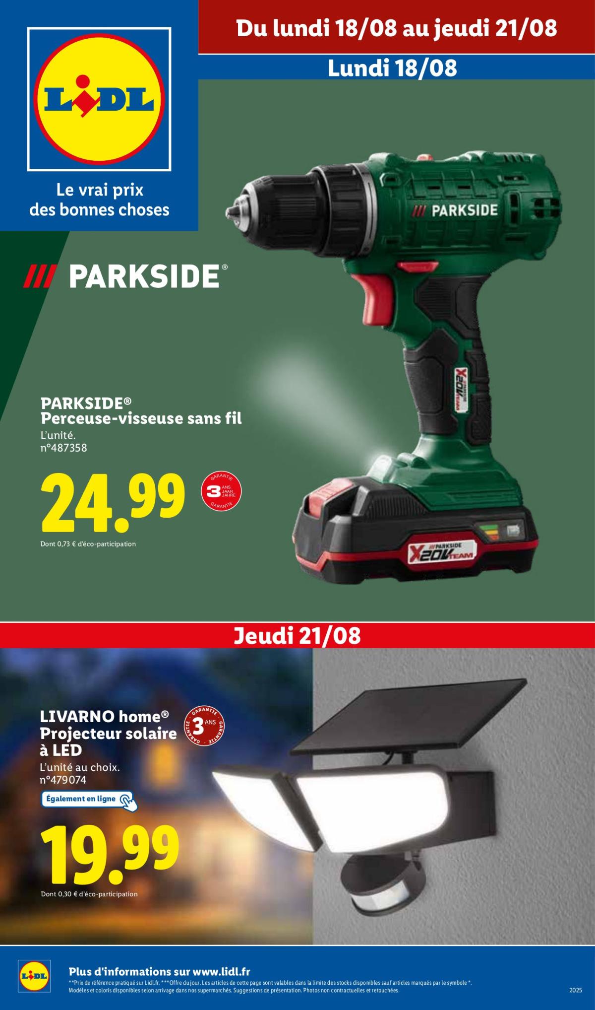 Catalogue Lidl - Les bonnes affaires de la semaine valable du 18/08 au 21/08