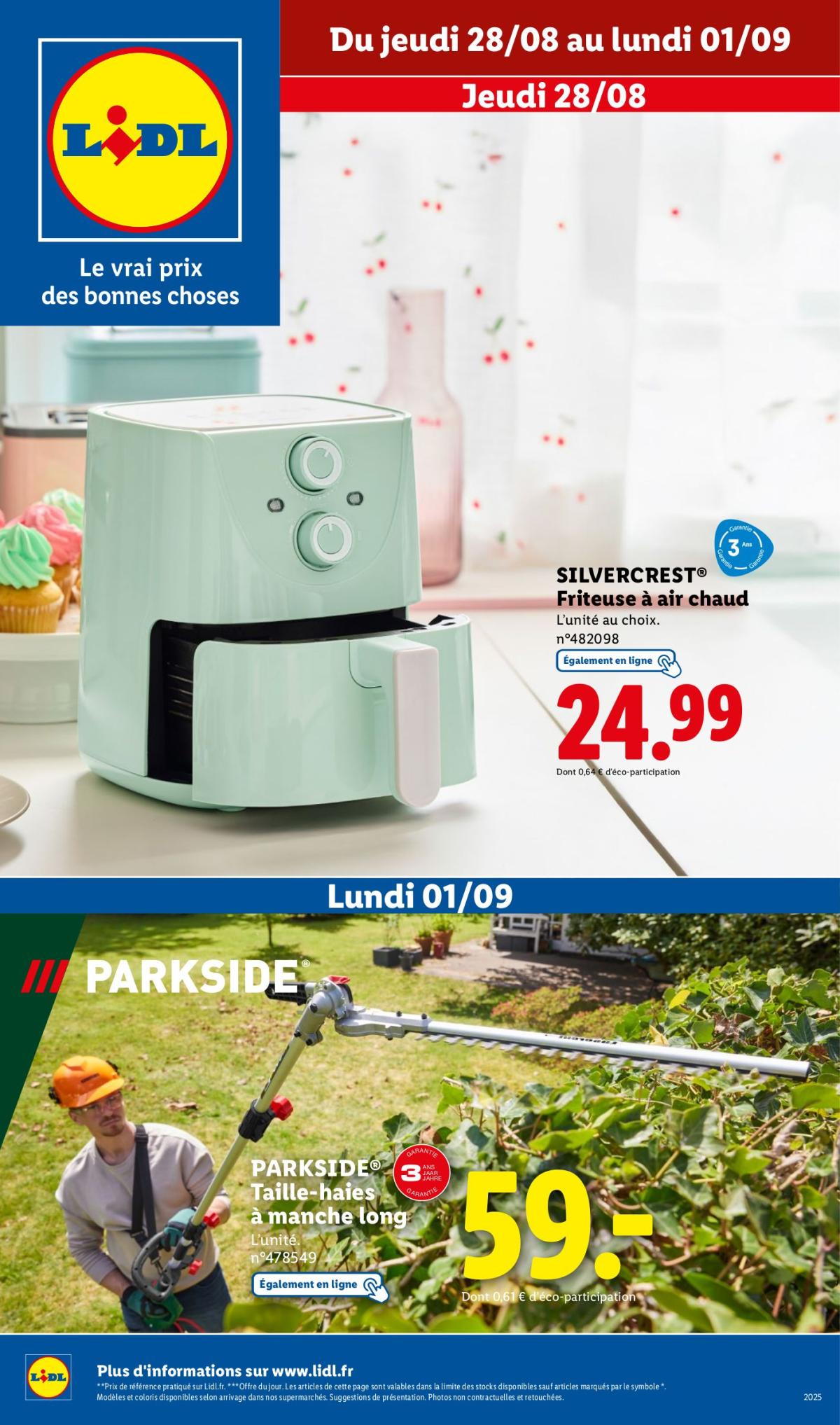 Catalogue Lidl - Les bonnes affaires de la semaine valable du 28/08 au 01/09
