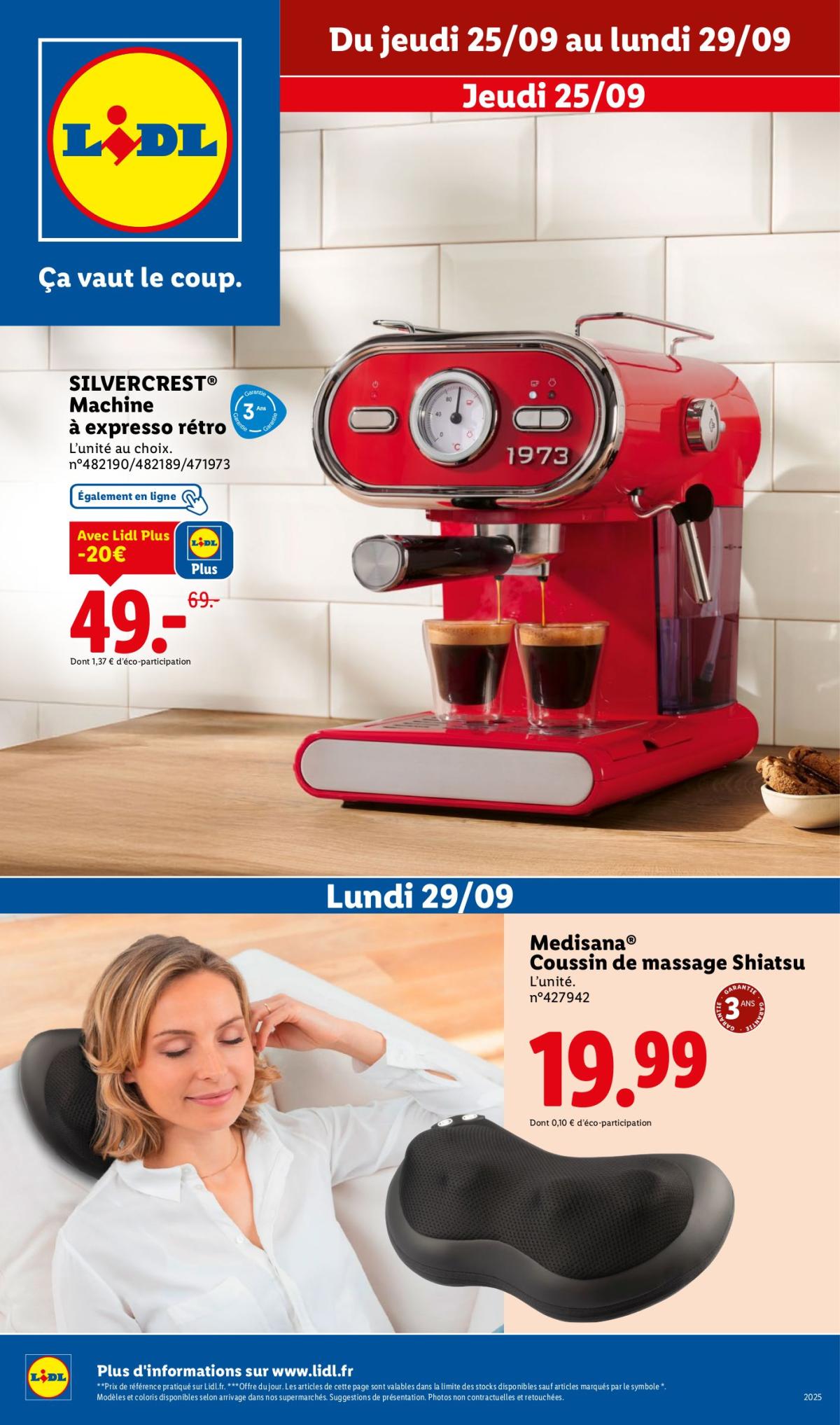 Catalogue Lidl - Les bonnes affaires de la semaine valable du 25/09 au 29/09