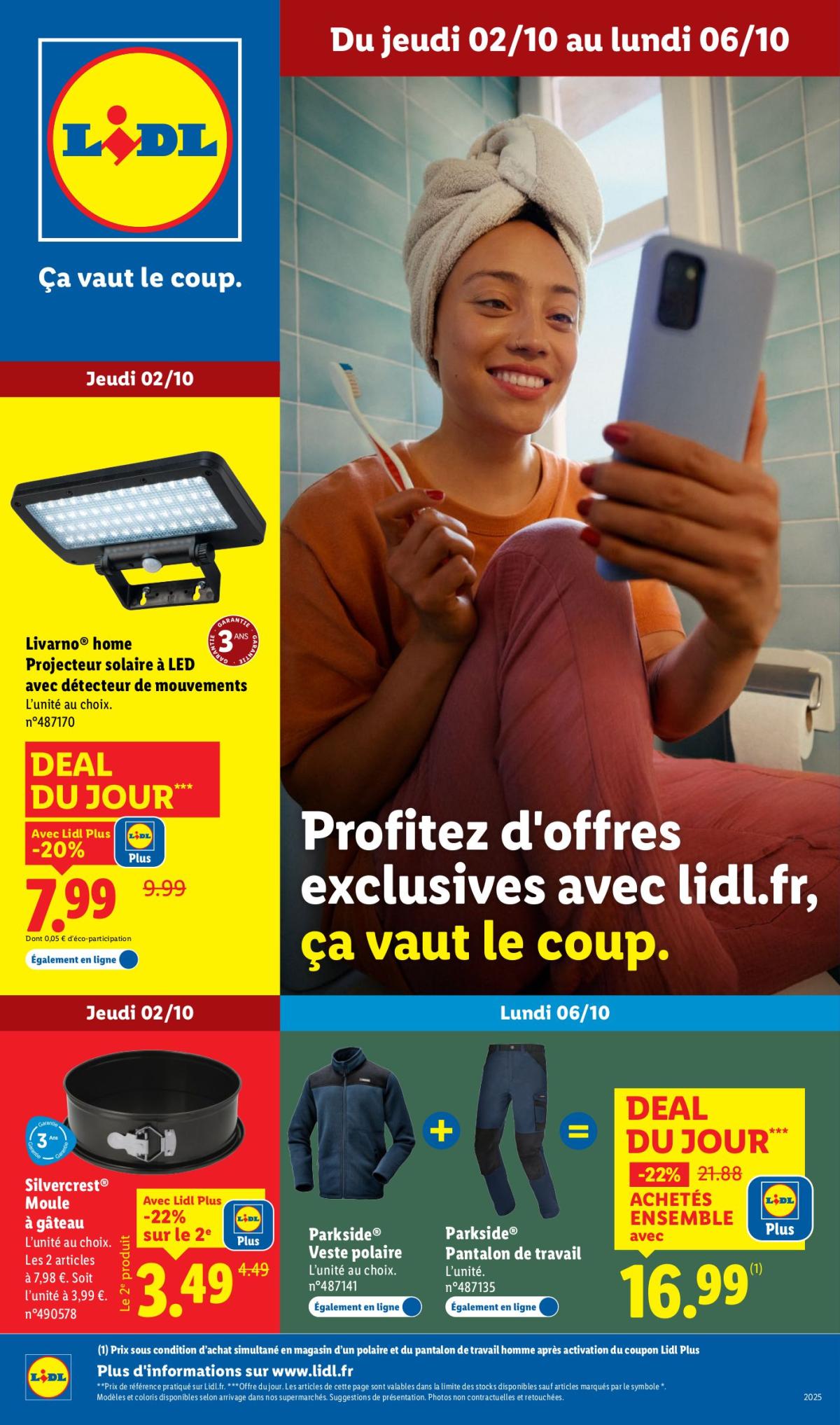 Catalogue Lidl - Les bonnes affaires de la semaine valable du 02/10 au 06/10