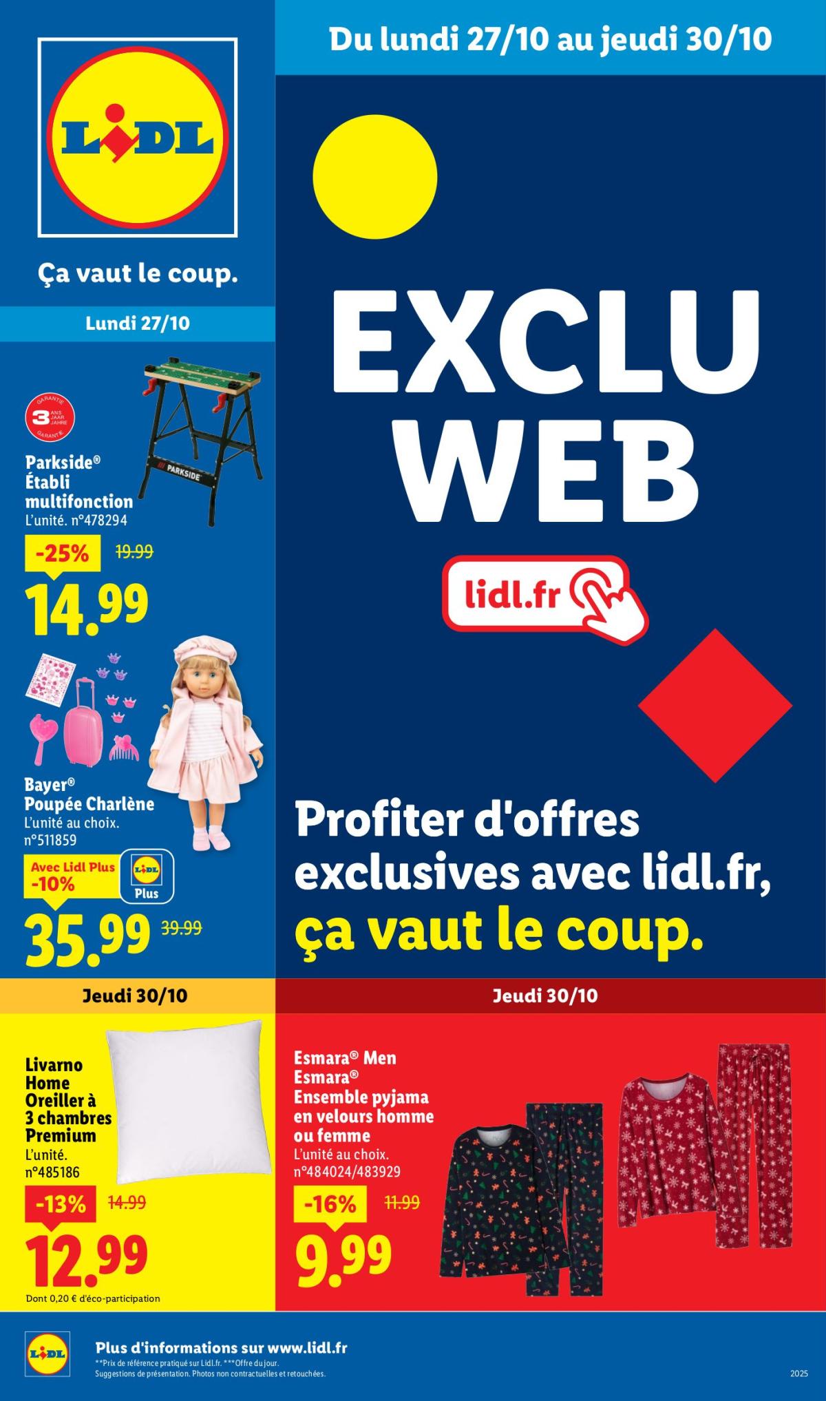 Catalogue Lidl - Les bonnes affaires Exclu Web valable du 27/10 au 30/10