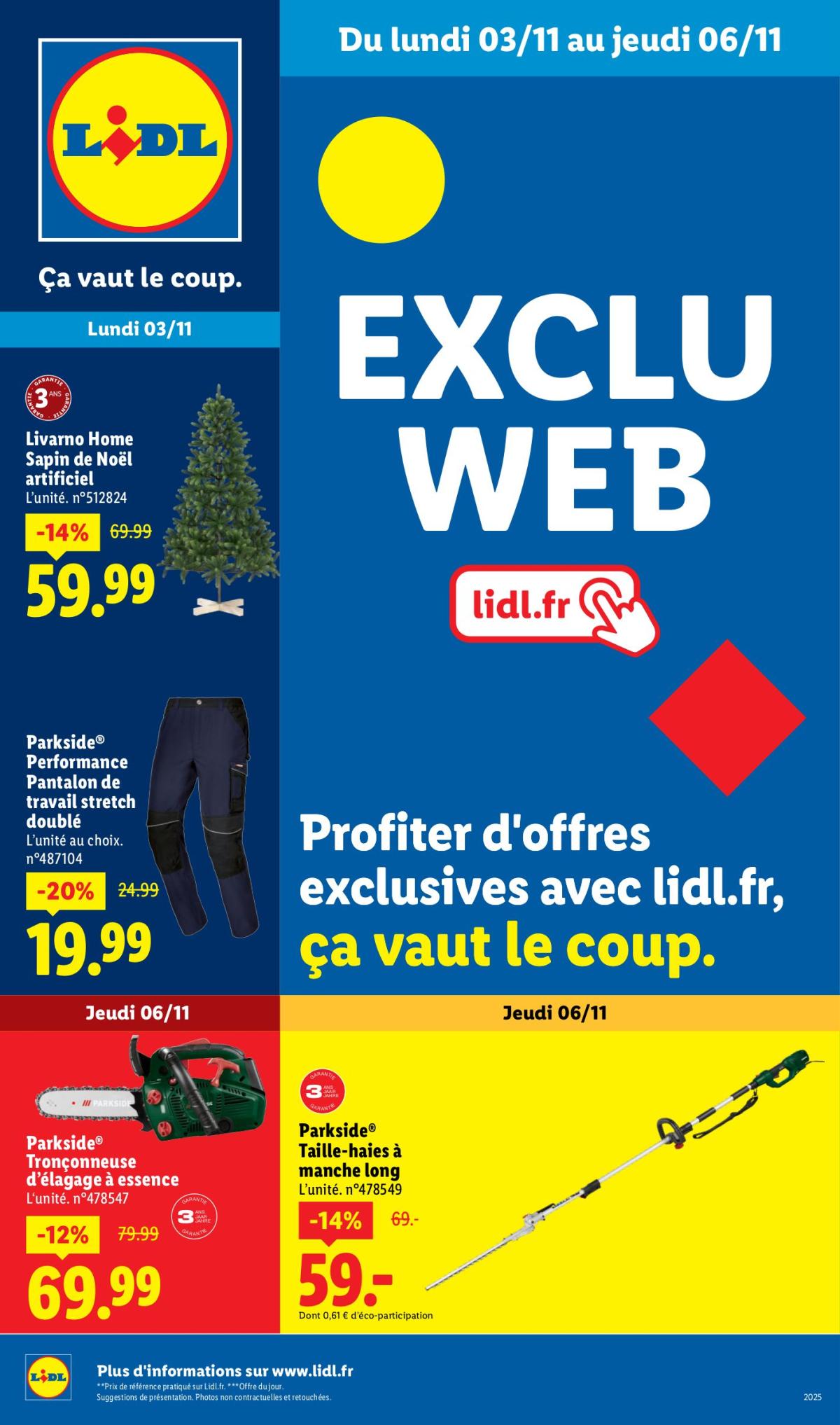 Catalogue Lidl - Exclu Web valable du 03/11 au 06/11