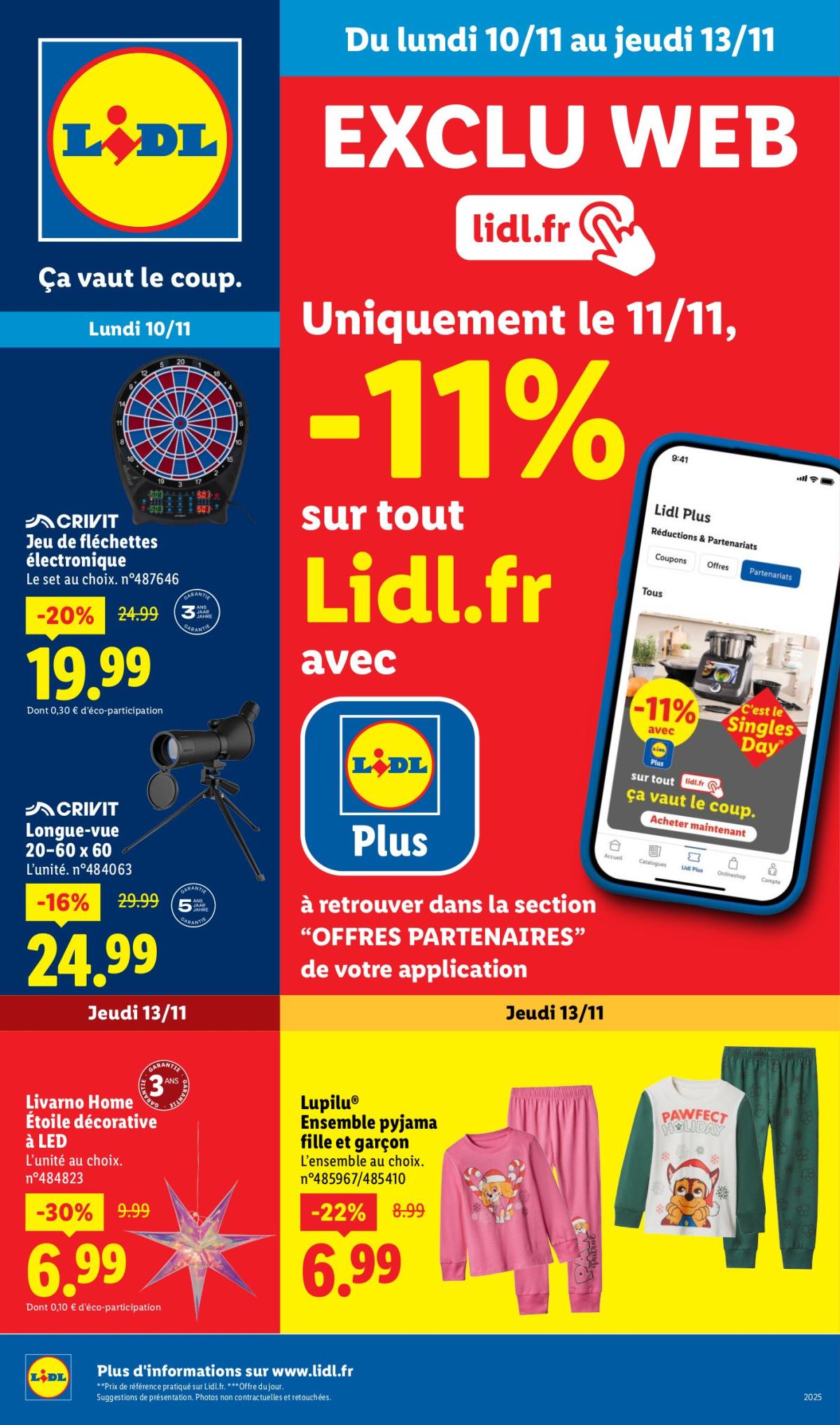 Catalogue Lidl - Exclu Web valable du 10/11 au 13/11