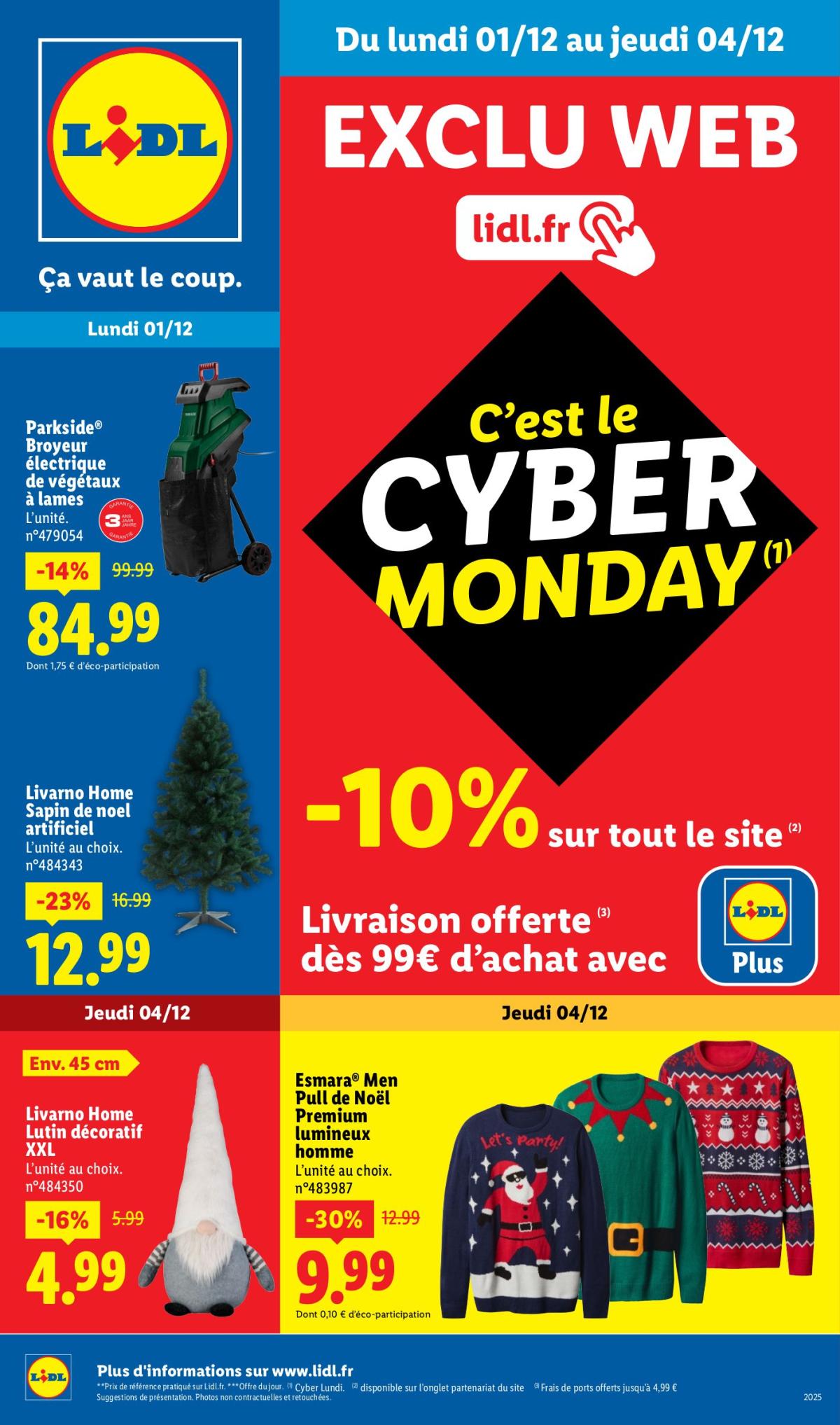 Catalogue Lidl - Cyber Monday valable du 01/12 au 04/12