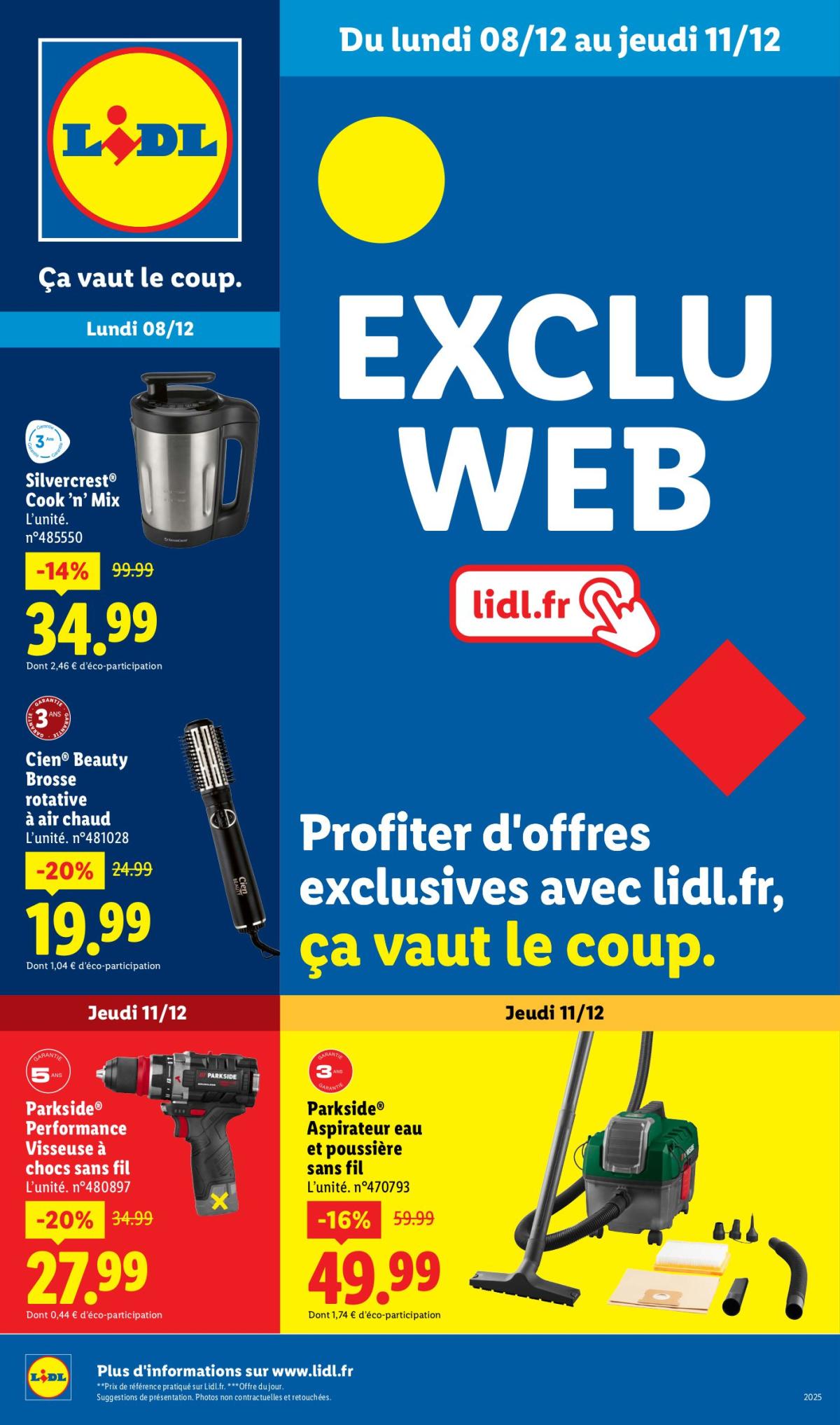 Catalogue Lidl - Exclu Web valable du 08/12 au 11/12