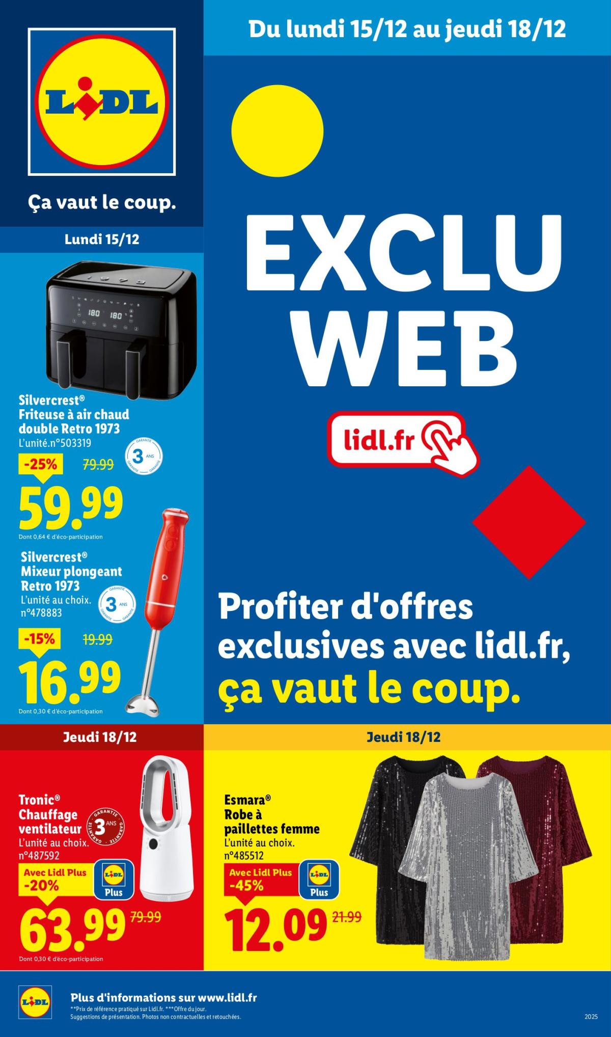 Catalogue Lidl - Exclu Web valable du 15/12 au 18/12
